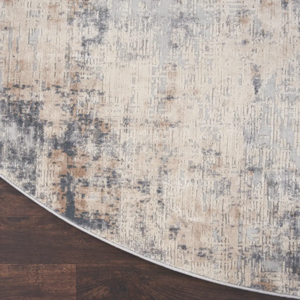 Rustic Textures RUS01 Grey Beige Rug - Image 9