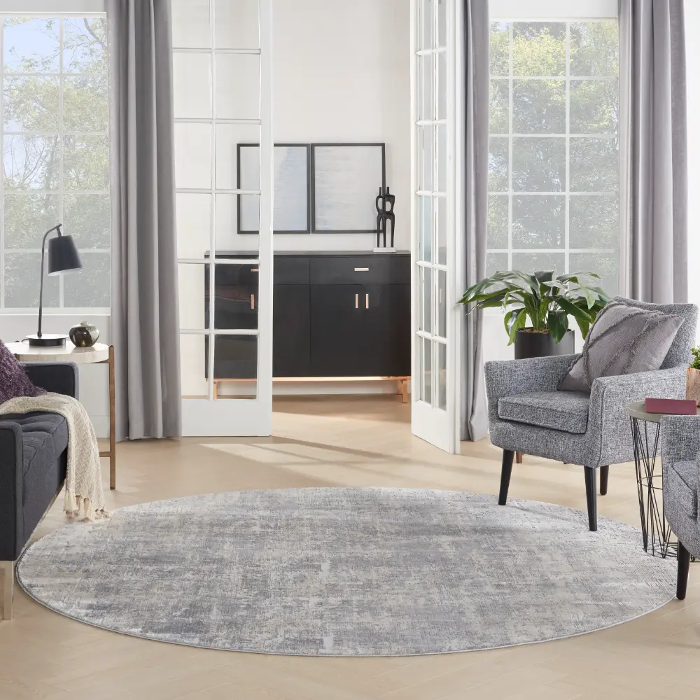 Rustic Textures RUS01 Ivory Silver Rug - Image 12