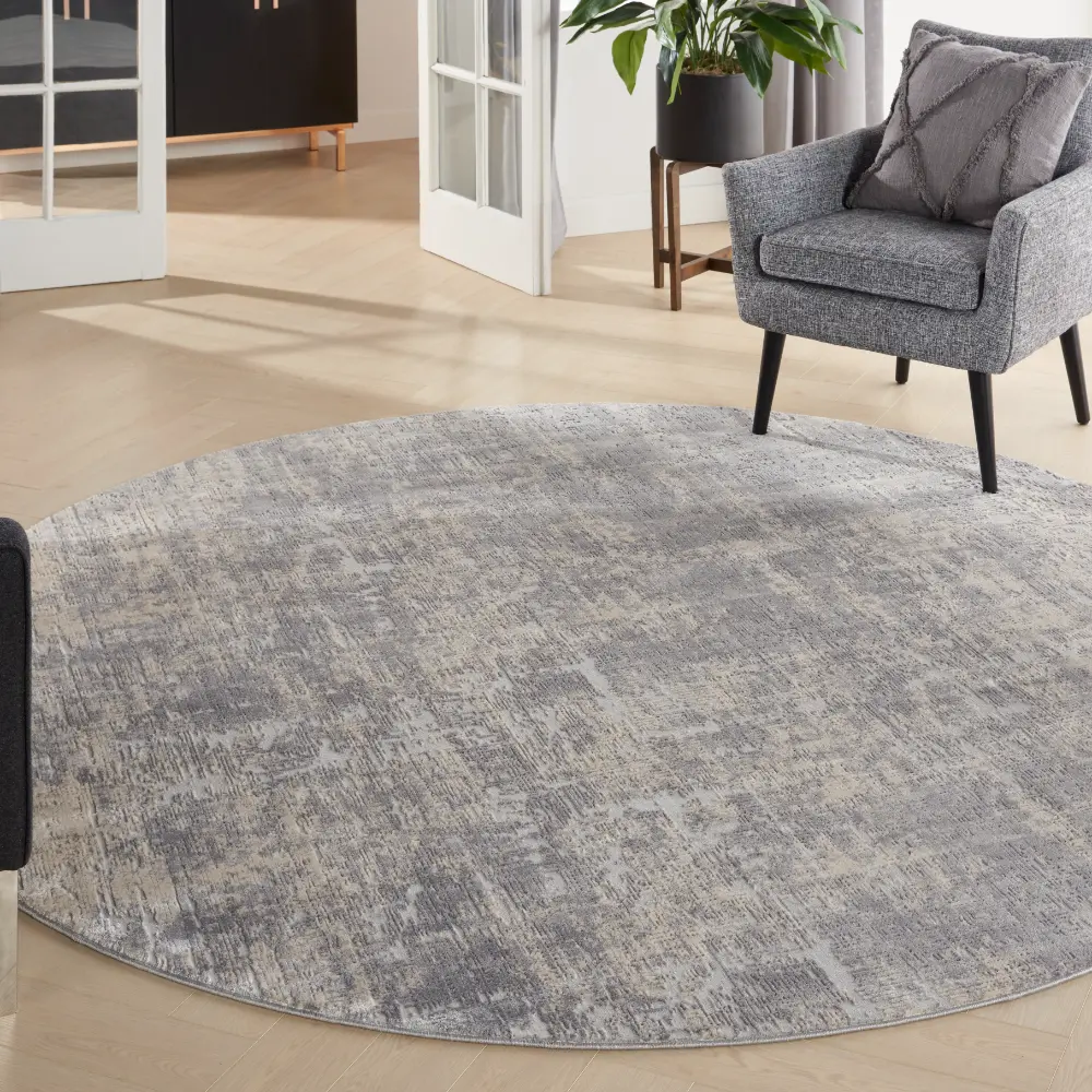 Rustic Textures RUS01 Ivory Silver Rug - Image 13