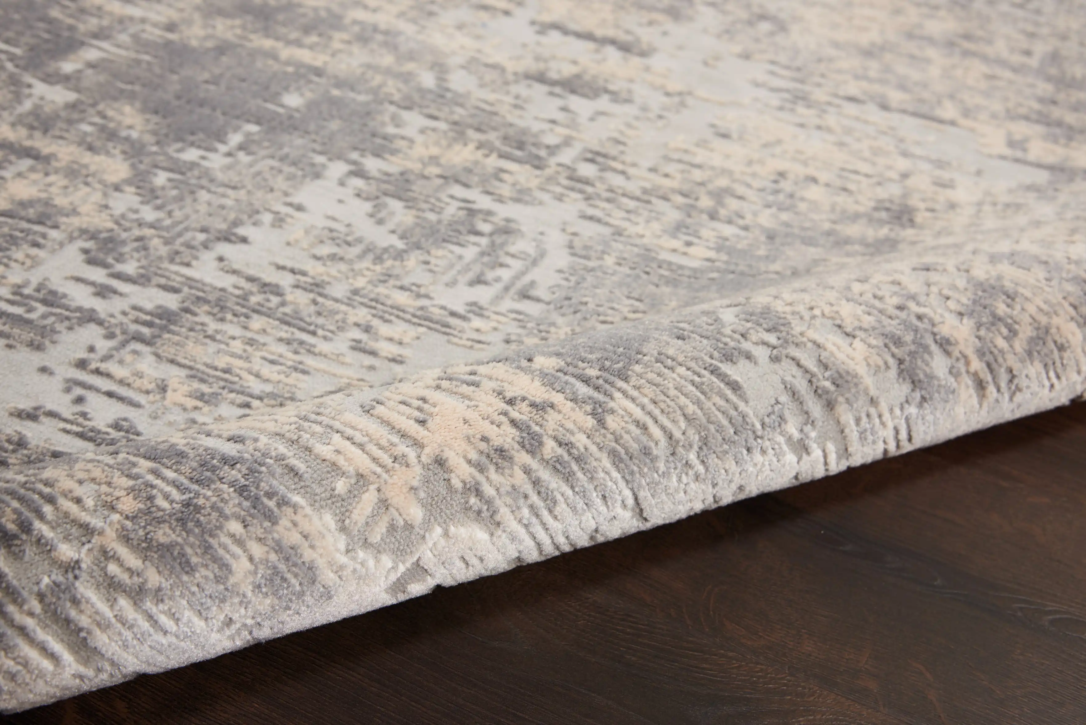 Rustic Textures RUS01 Ivory Silver Rug - Image 3