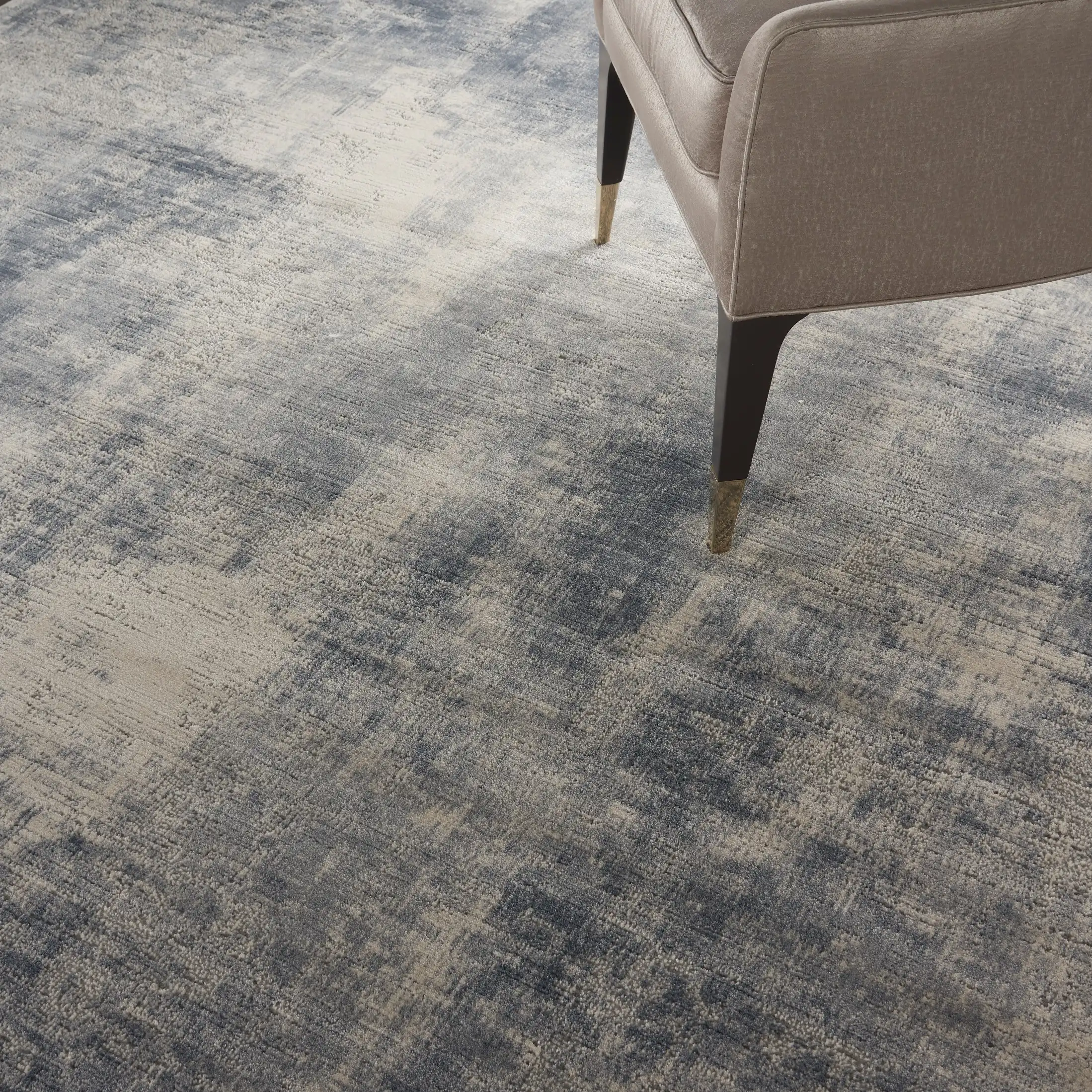 Rustic Textures RUS02 Blue Ivory Rug - Image 2