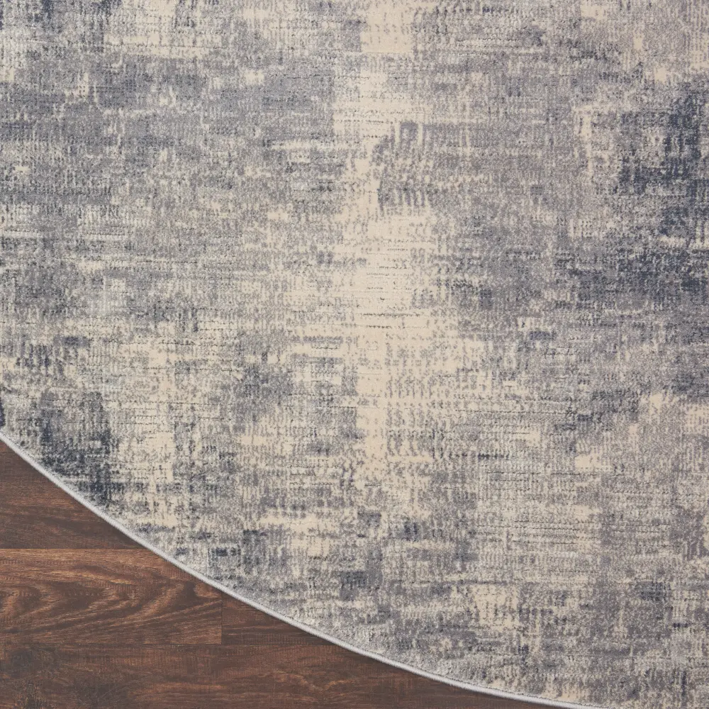 Rustic Textures RUS02 Blue Ivory Rug - Image 6