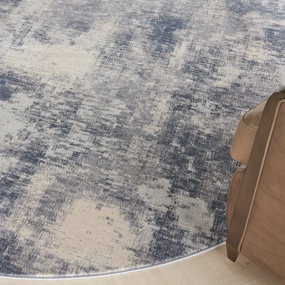 Rustic Textures RUS02 Blue Ivory Rug - Image 8