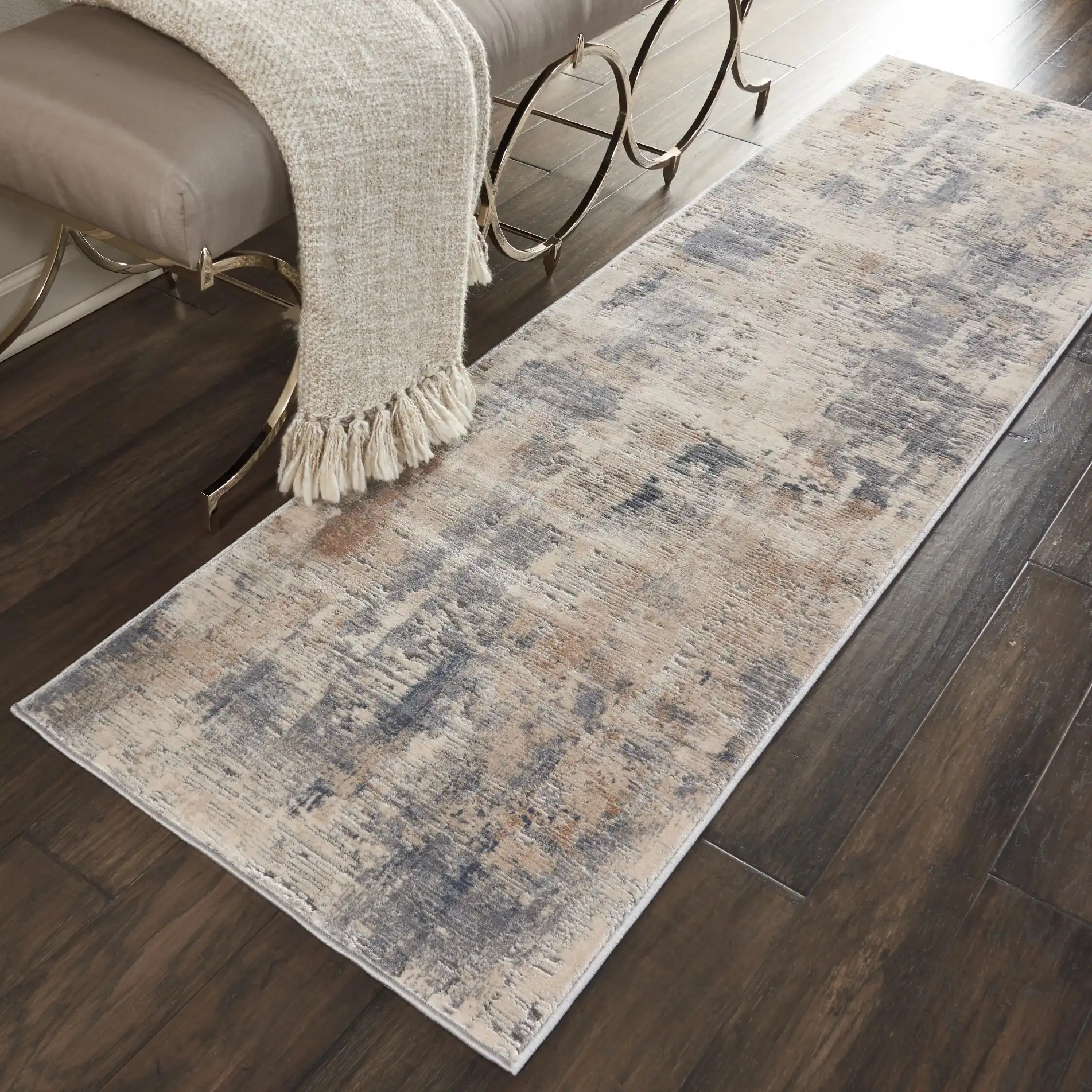 Rustic Textures RUS05 Beige Grey Rug - Image 6