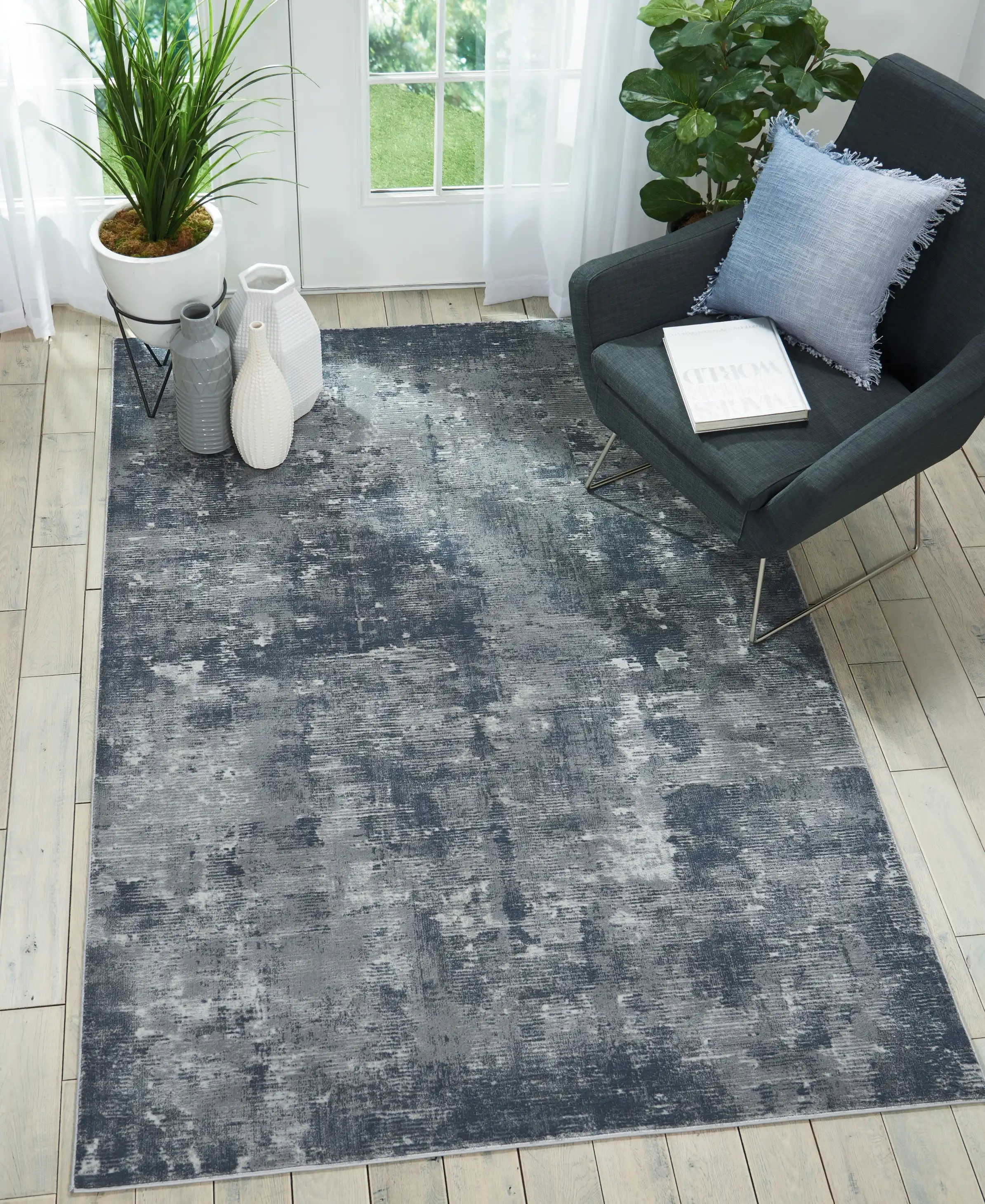 Rustic Textures RUS05 Grey Rug