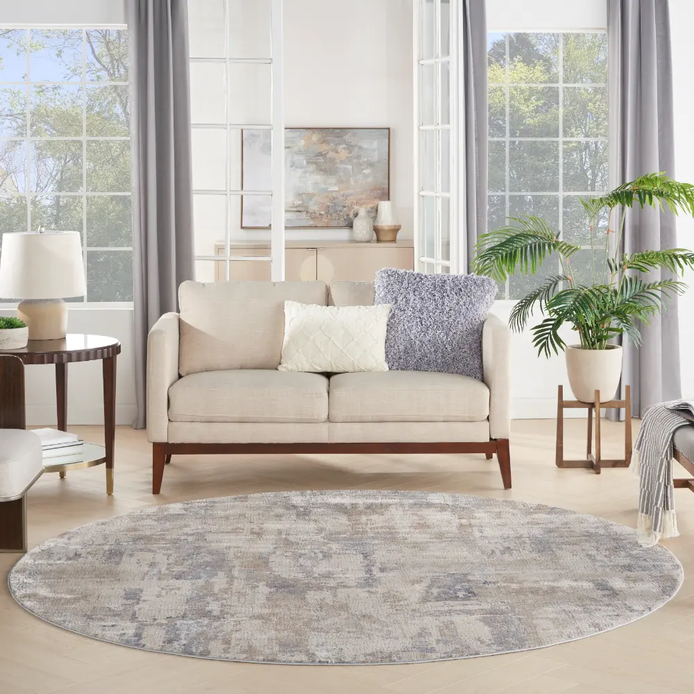 Rustic Textures RUS06 Beige Grey Rug - Image 11