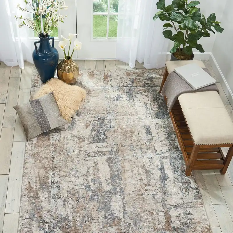 Rustic Textures RUS06 Beige Grey Rug - Image 5