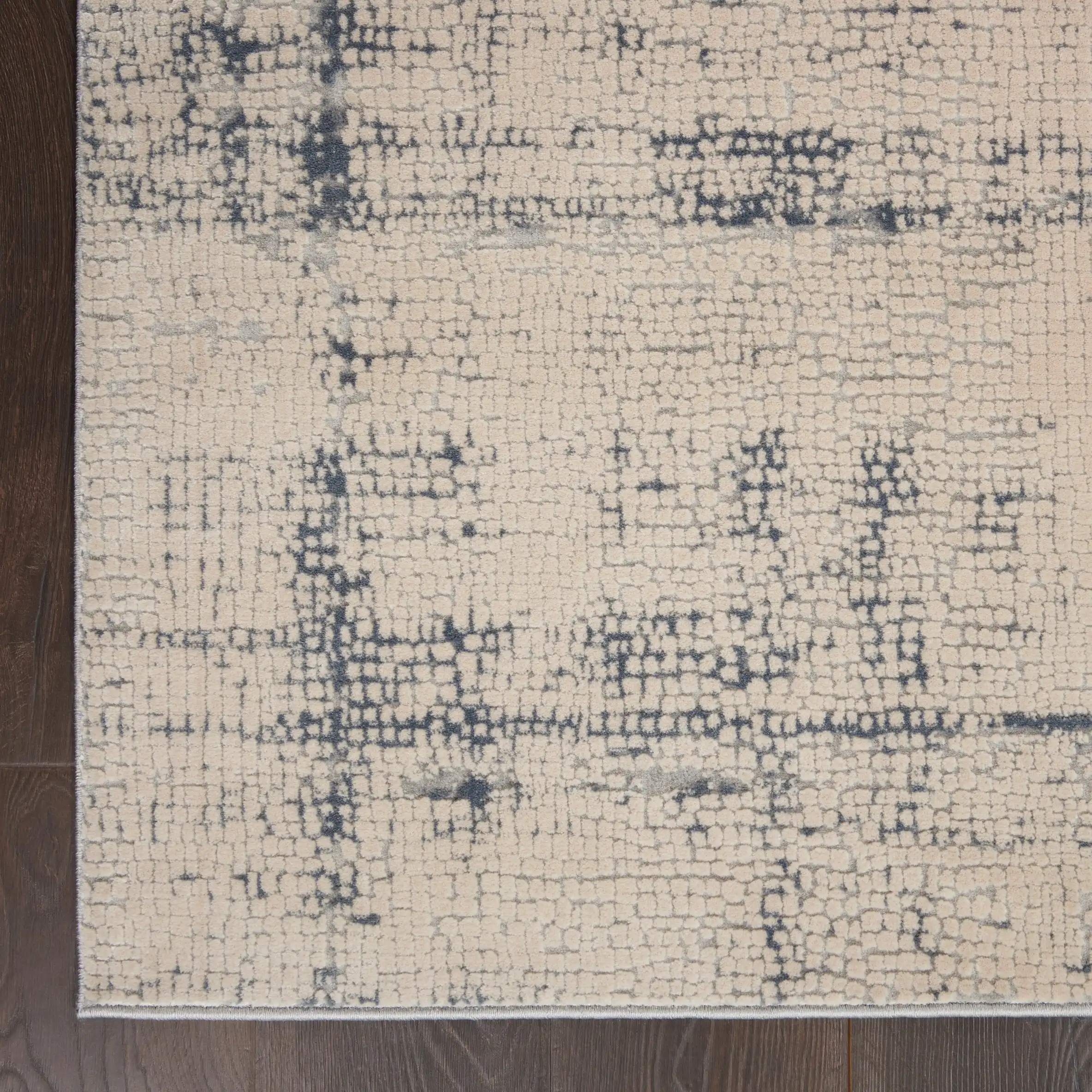 Rustic Textures RUS06 Ivory Blue Rug - Image 3