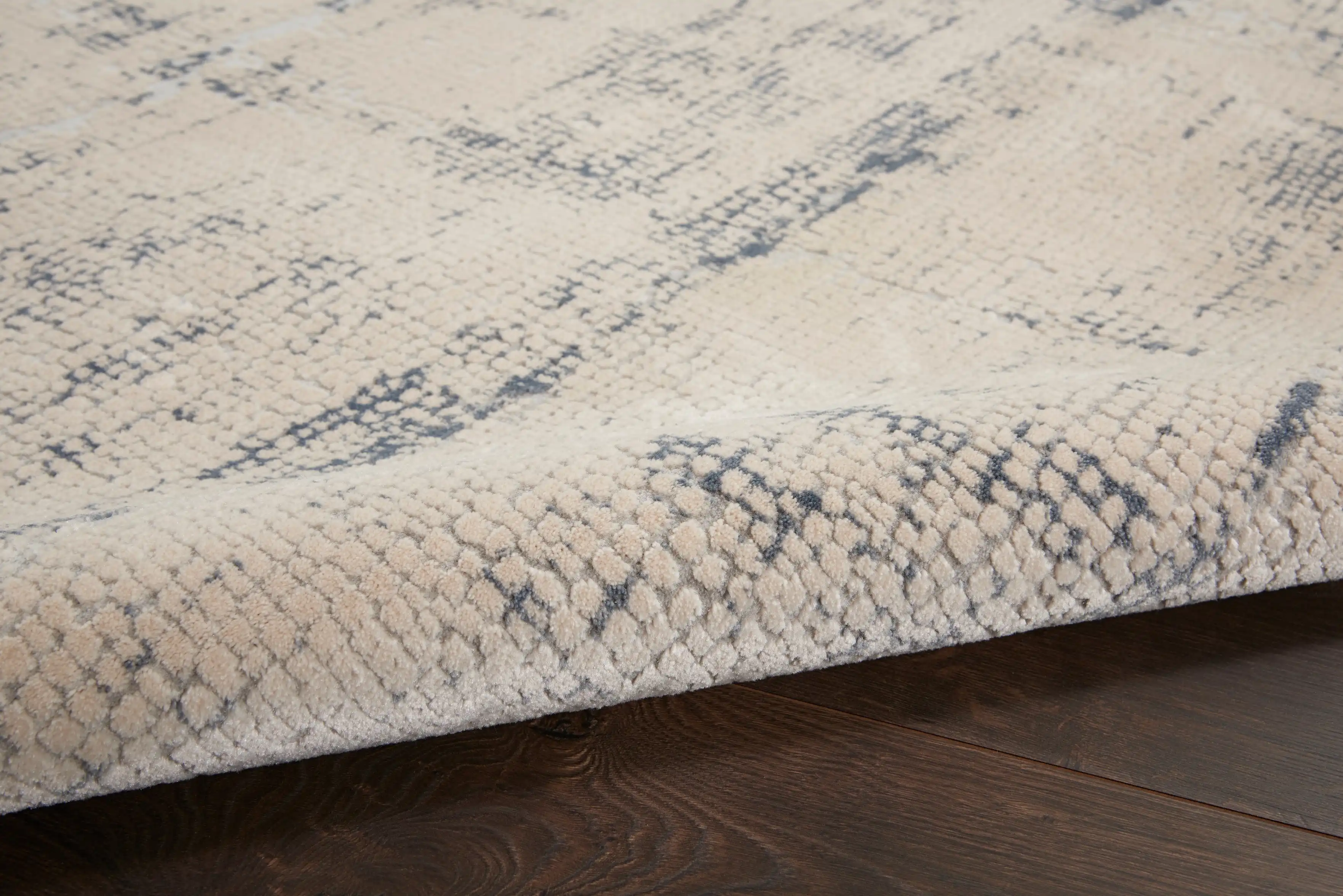 Rustic Textures RUS06 Ivory Blue Rug - Image 4