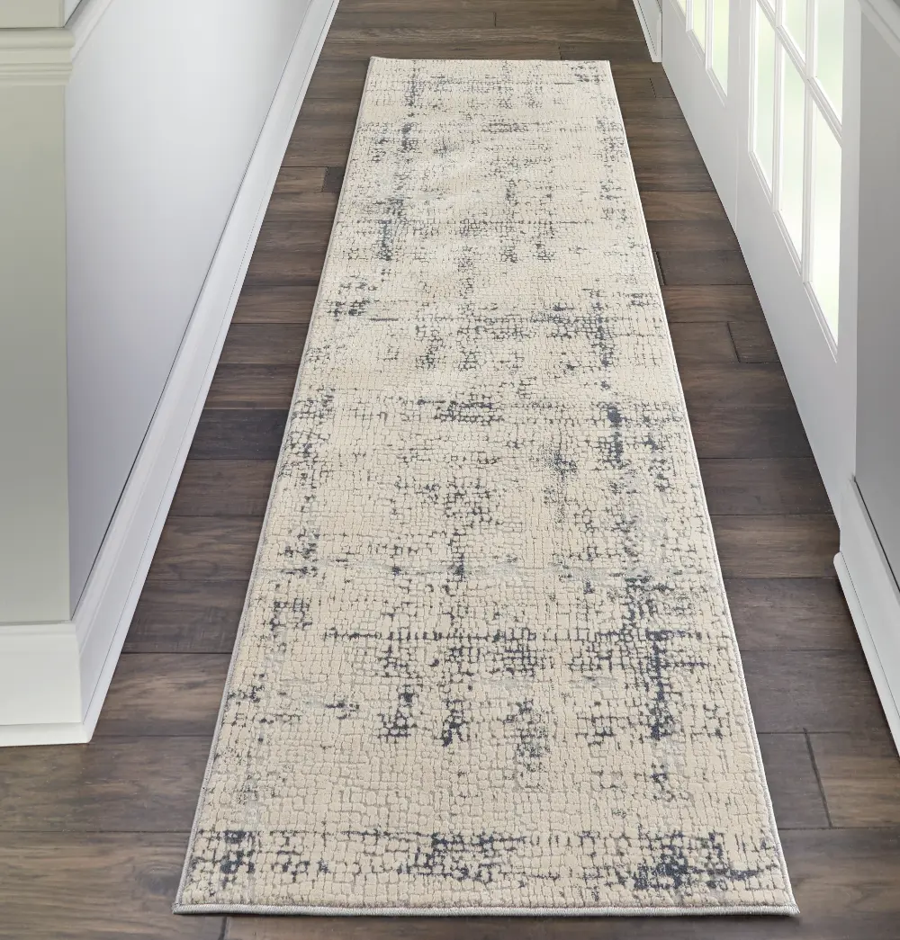 Rustic Textures RUS06 Ivory Blue Rug - Image 5