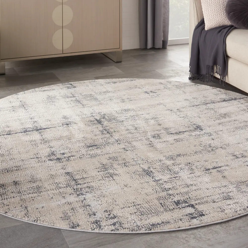 Rustic Textures RUS06 Ivory Blue Rug - Image 9