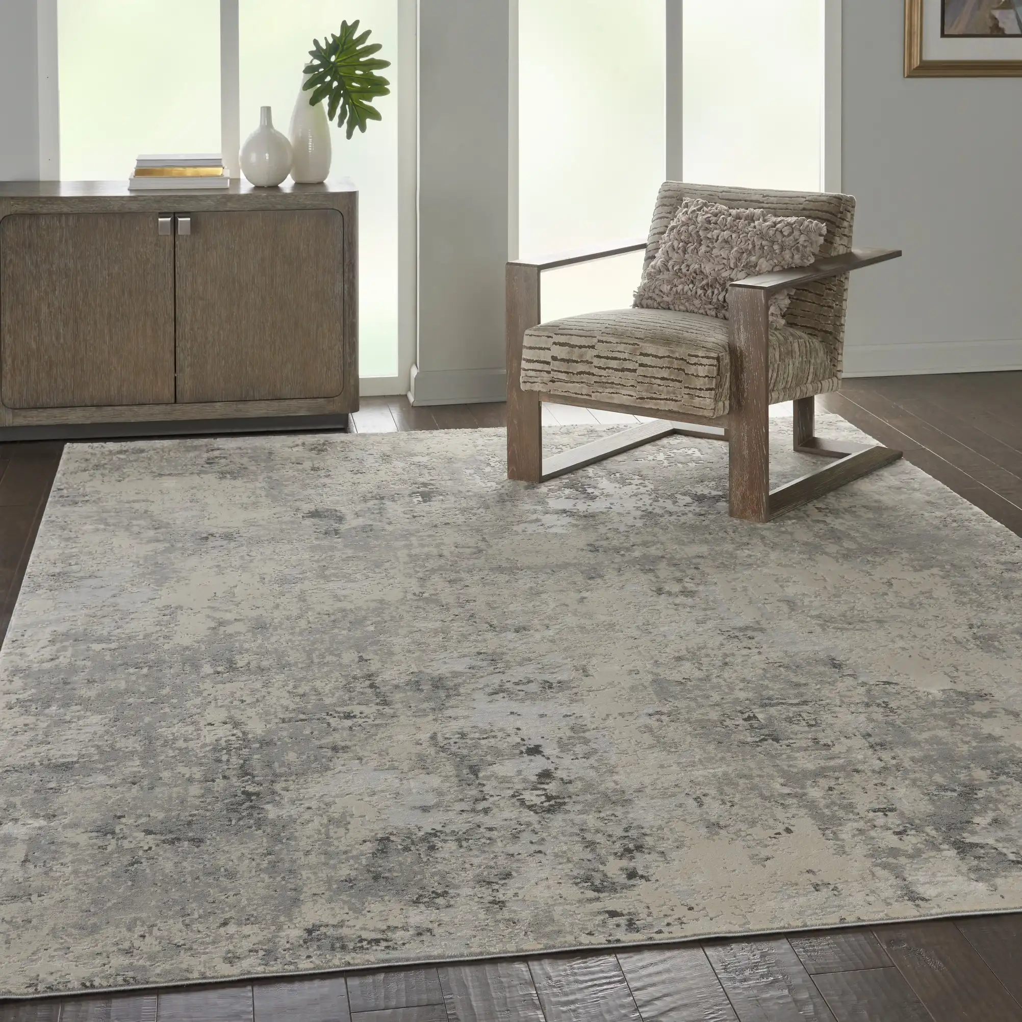 Rustic Textures RUS07 Grey Beige Rug - Image 6