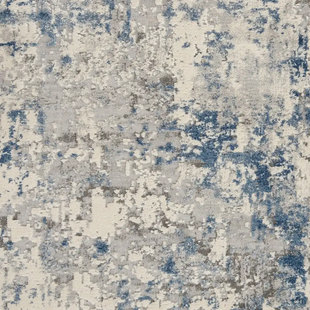 Rustic Textures RUS07 Ivory Grey Blue Rug - Image 6