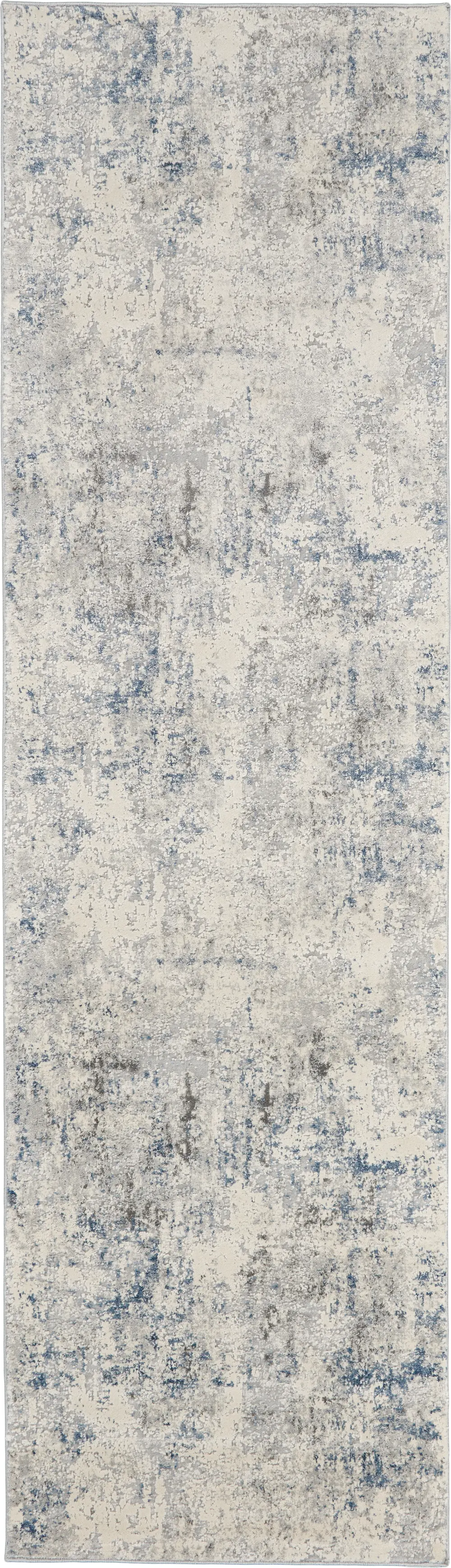 Rustic Textures RUS07 Ivory Grey Blue Rug - Image 9