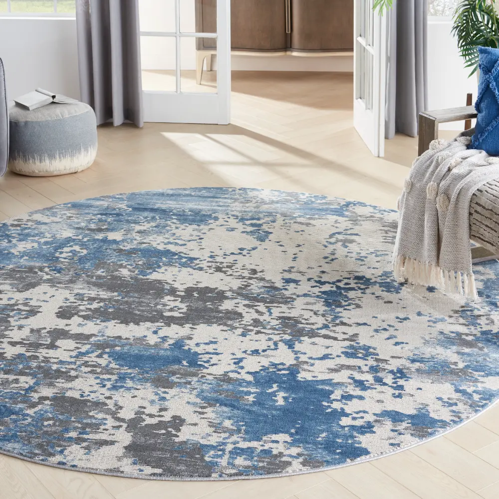 Rustic Textures RUS08 Grey Blue Rug - Image 11