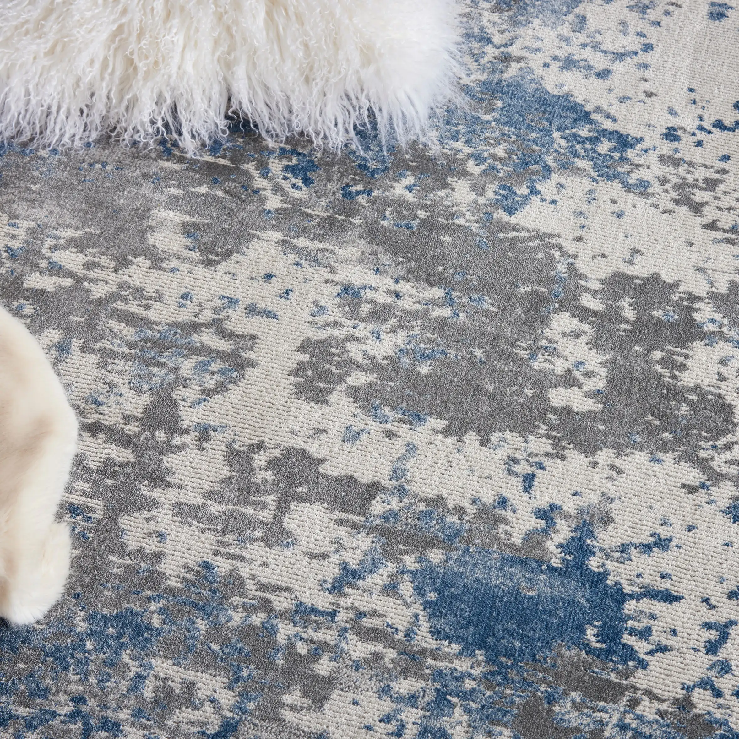 Rustic Textures RUS08 Grey Blue Rug - Image 3