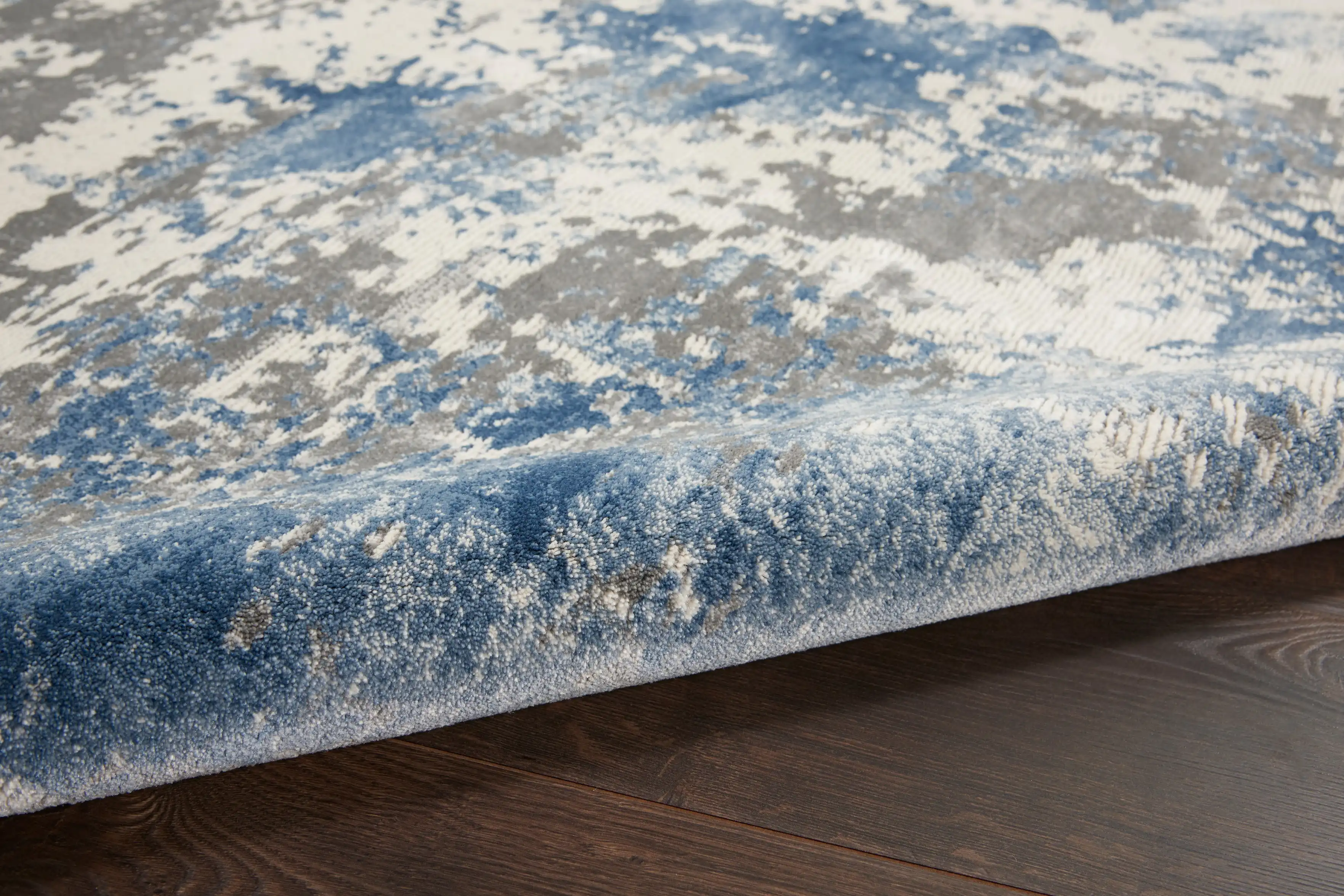 Rustic Textures RUS08 Grey Blue Rug - Image 4