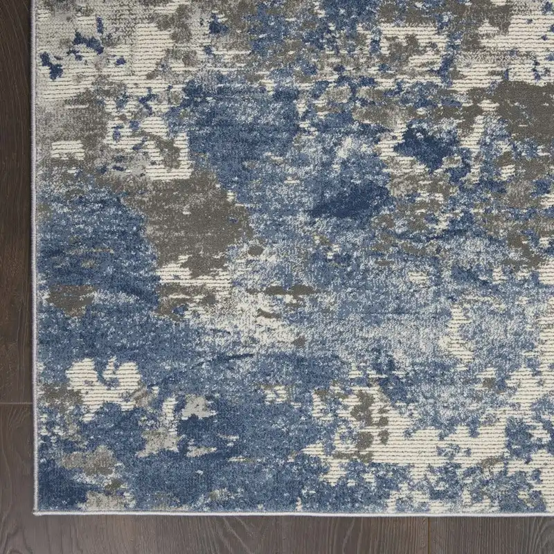 Rustic Textures RUS08 Grey Blue Rug - Image 5