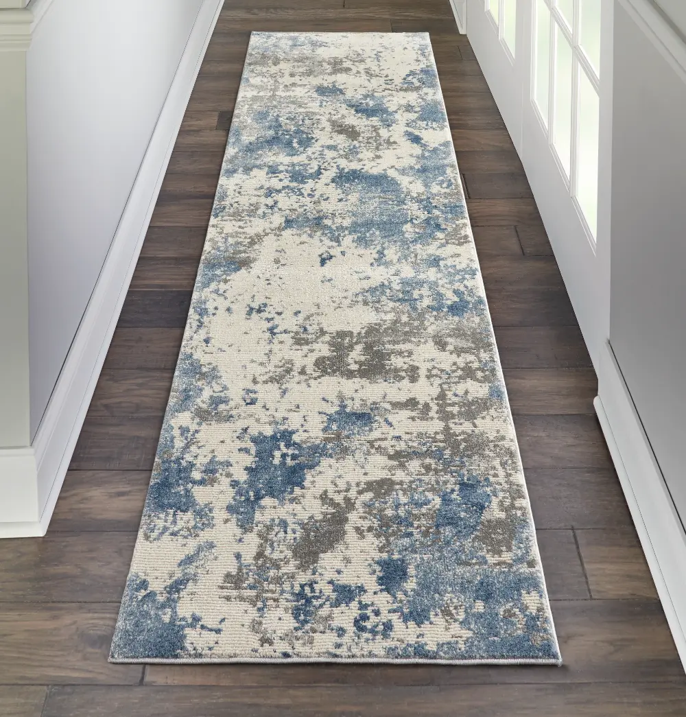 Rustic Textures RUS08 Grey Blue Rug - Image 7