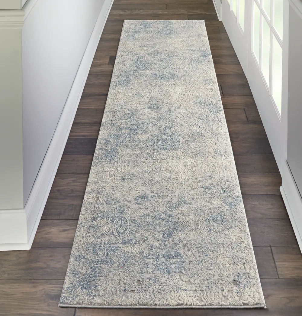 Rustic Textures RUS09 Ivory Light Blue Rug - Image 4