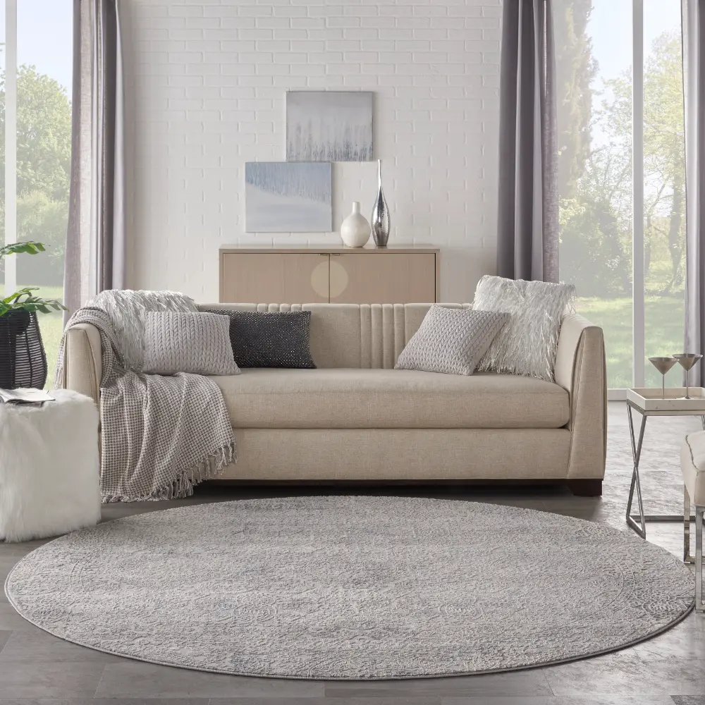 Rustic Textures RUS09 Ivory Light Blue Rug - Image 9