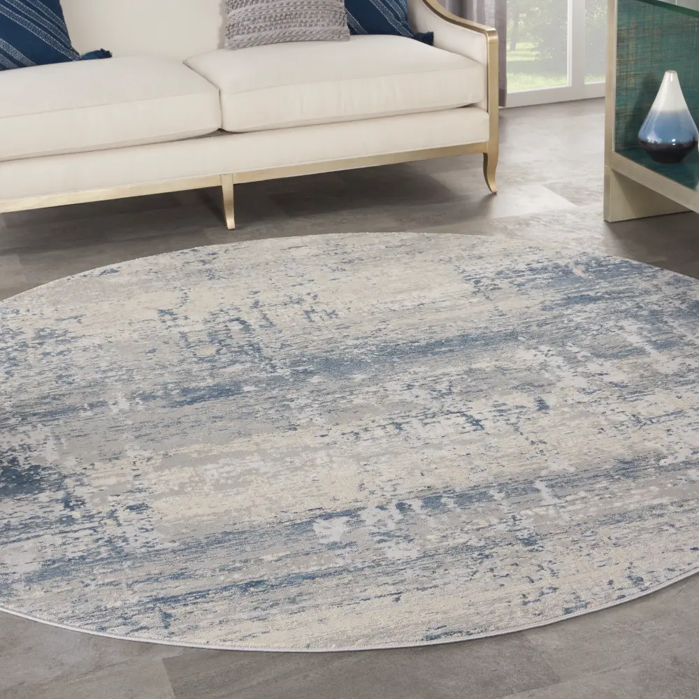 Rustic Textures RUS10 Ivory Blue Rug - Image 13
