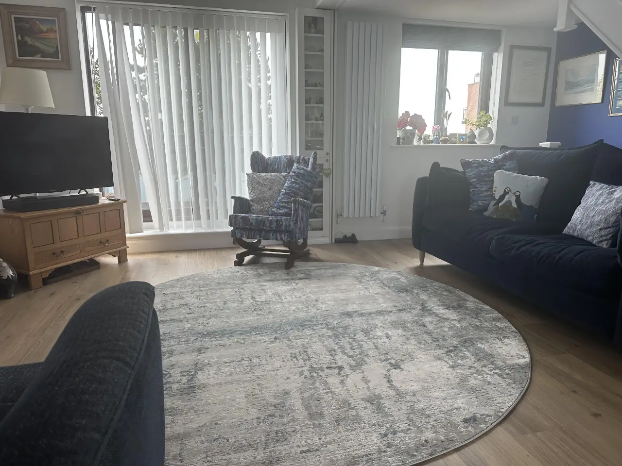 Rustic Textures RUS10 Ivory Blue Rug - Image 2