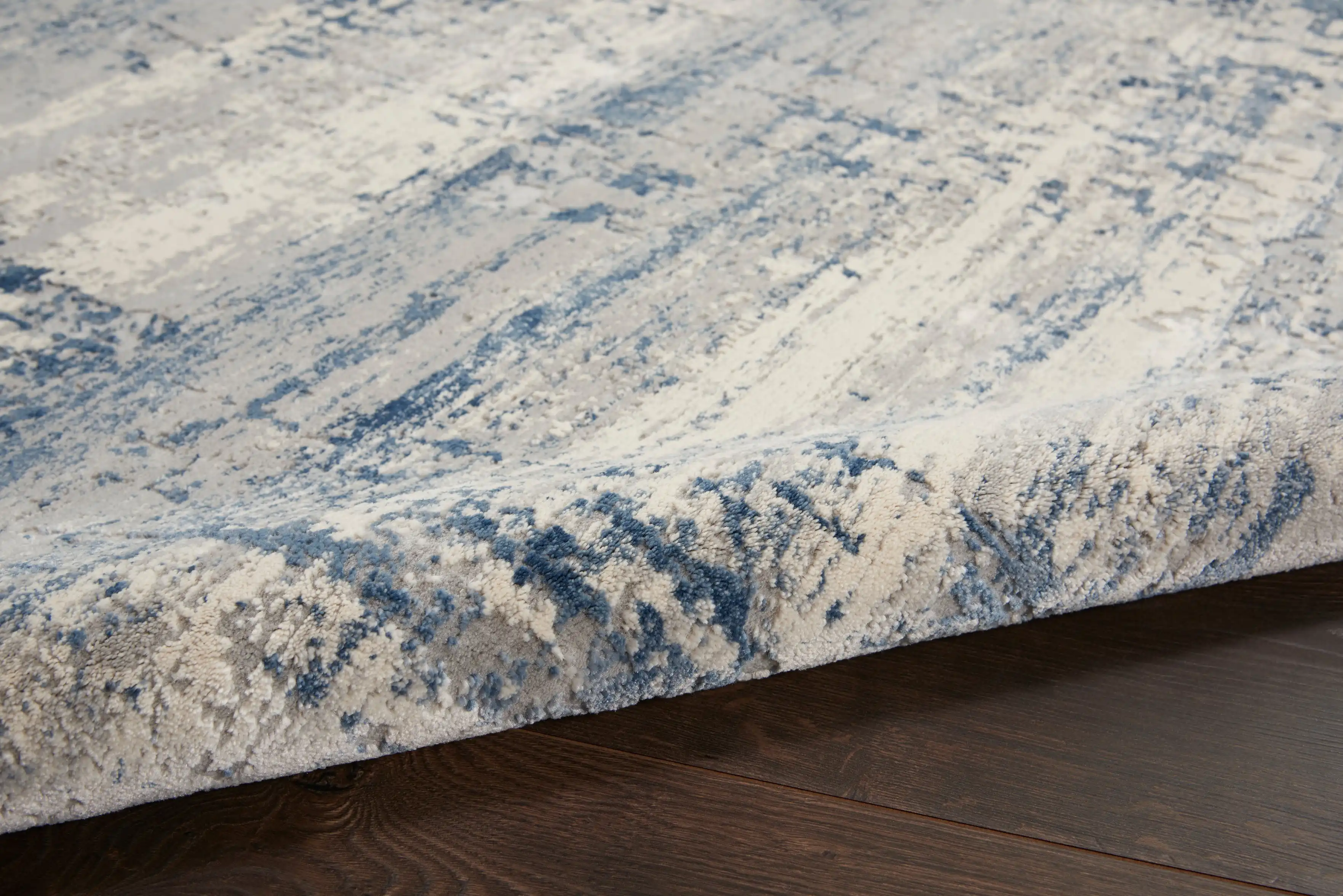 Rustic Textures RUS10 Ivory Blue Rug - Image 4