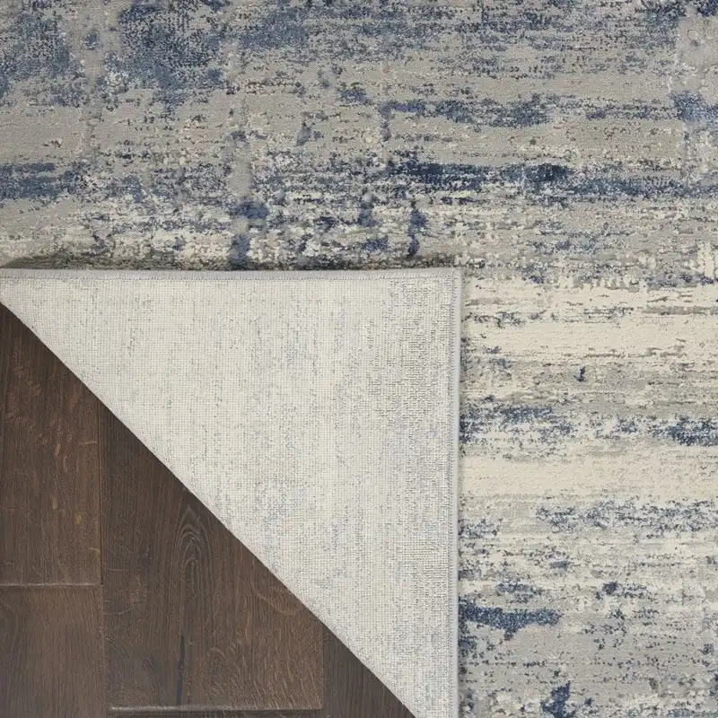 Rustic Textures RUS10 Ivory Blue Rug - Image 5