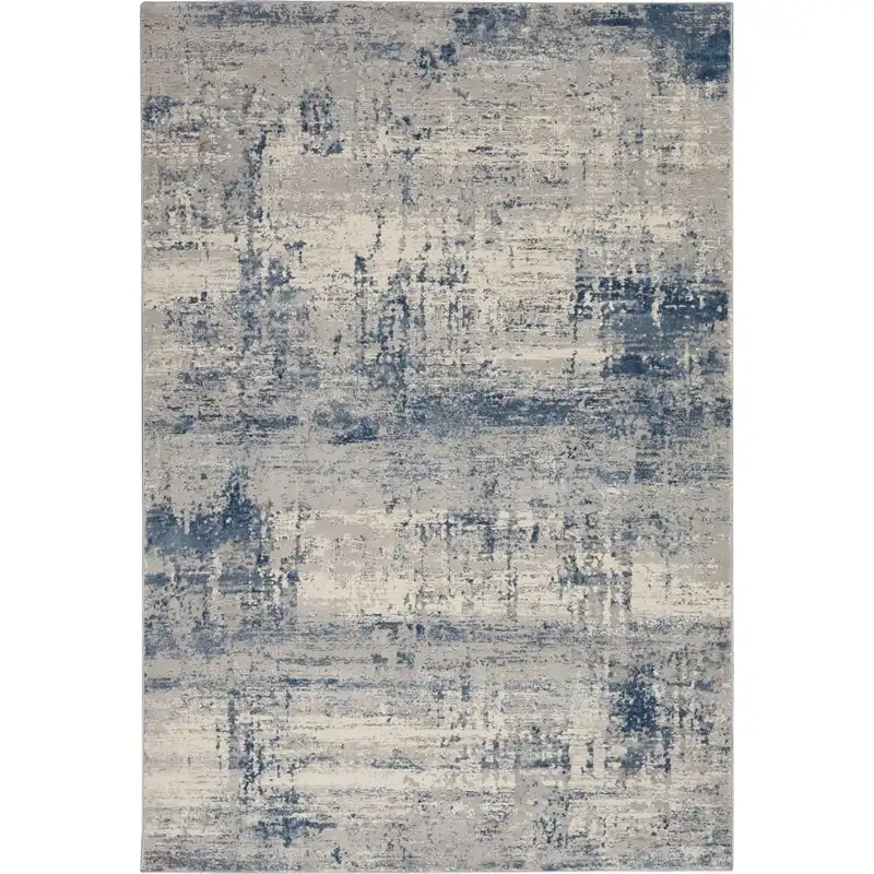 Rustic Textures RUS10 Ivory Blue Rug - Image 7
