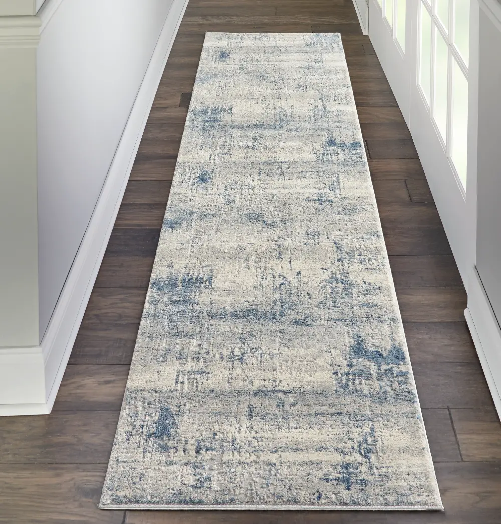 Rustic Textures RUS10 Ivory Blue Rug - Image 8