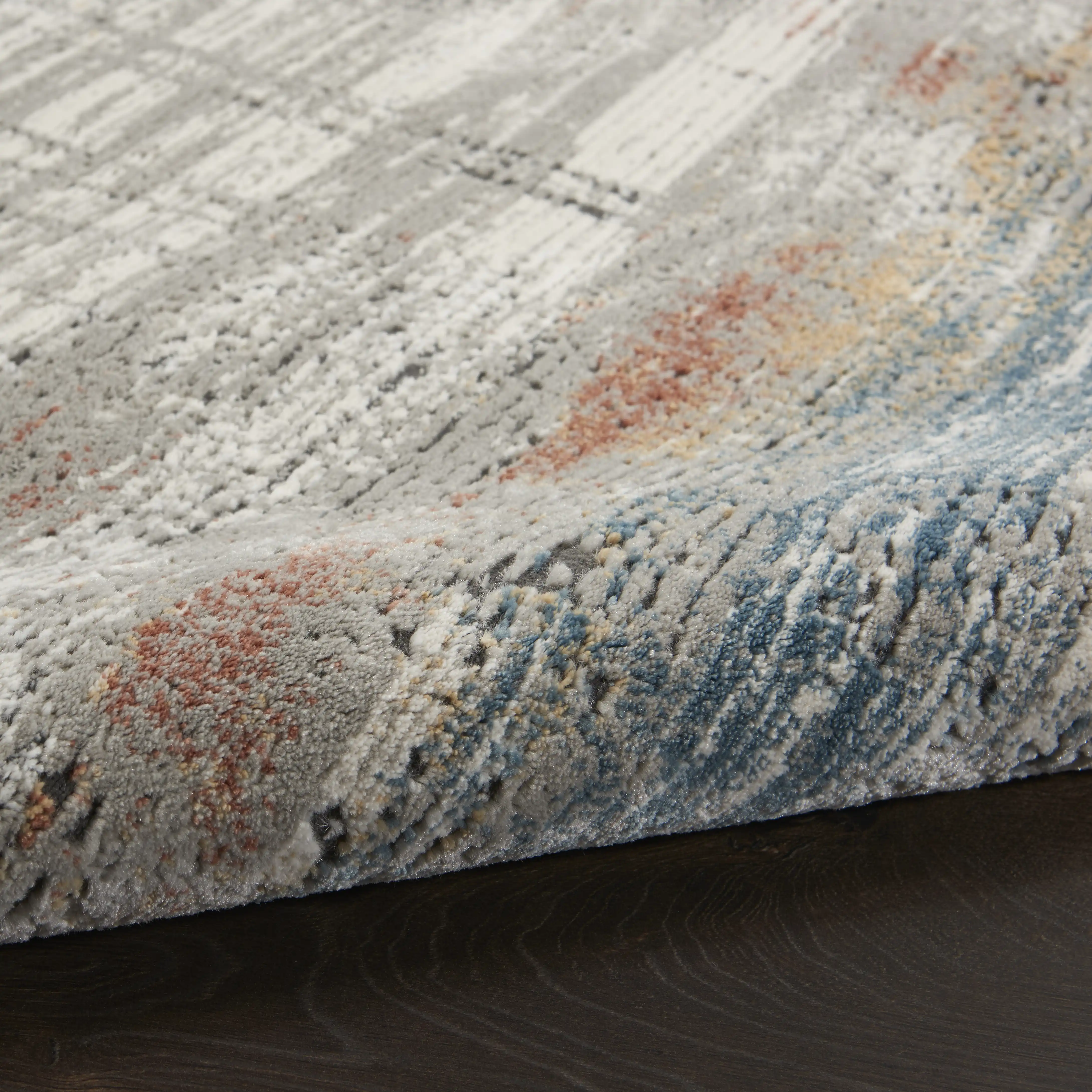 Rustic Textures RUS12 Grey Multi Rug - Image 3