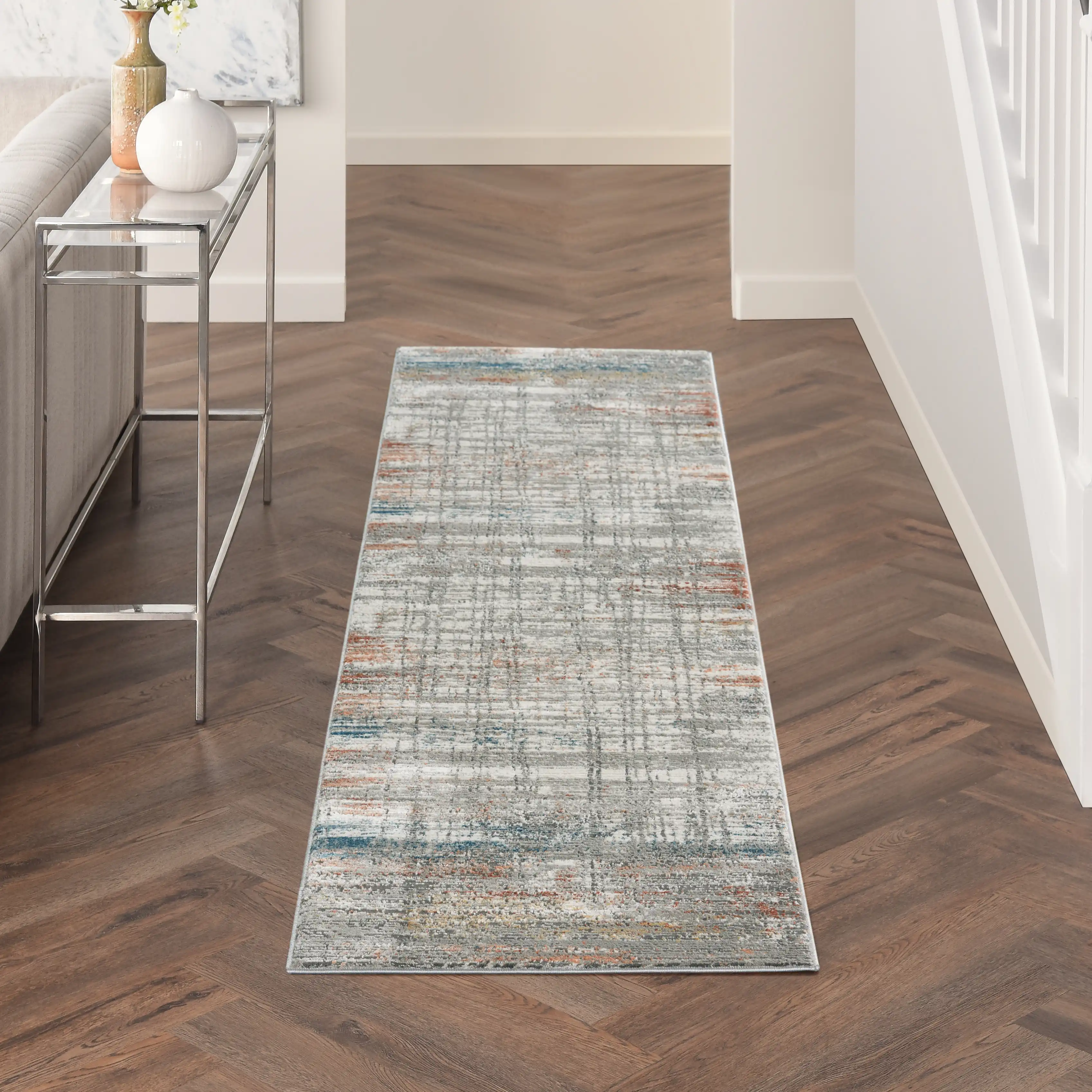 Rustic Textures RUS12 Grey Multi Rug - Image 4