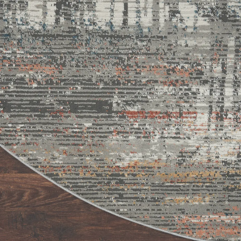 Rustic Textures RUS12 Grey Multi Rug - Image 6