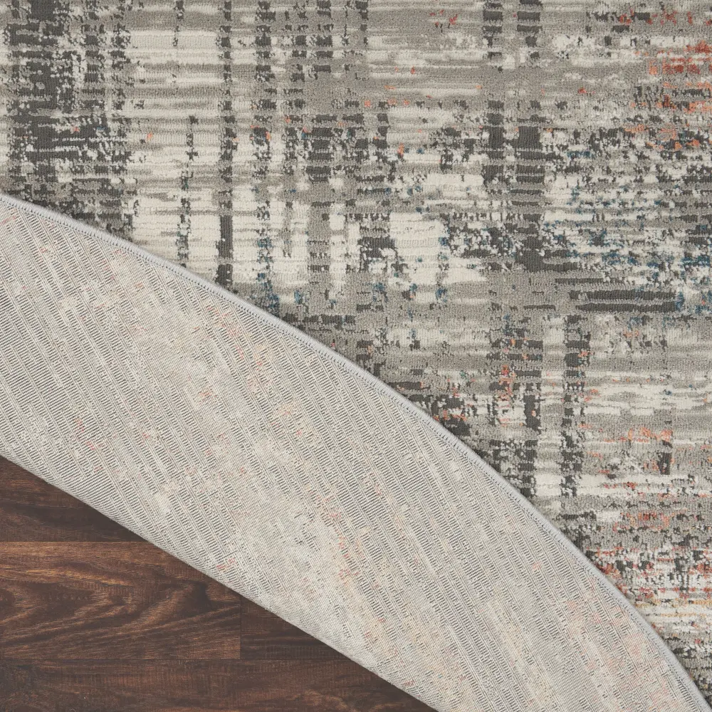 Rustic Textures RUS12 Grey Multi Rug - Image 7