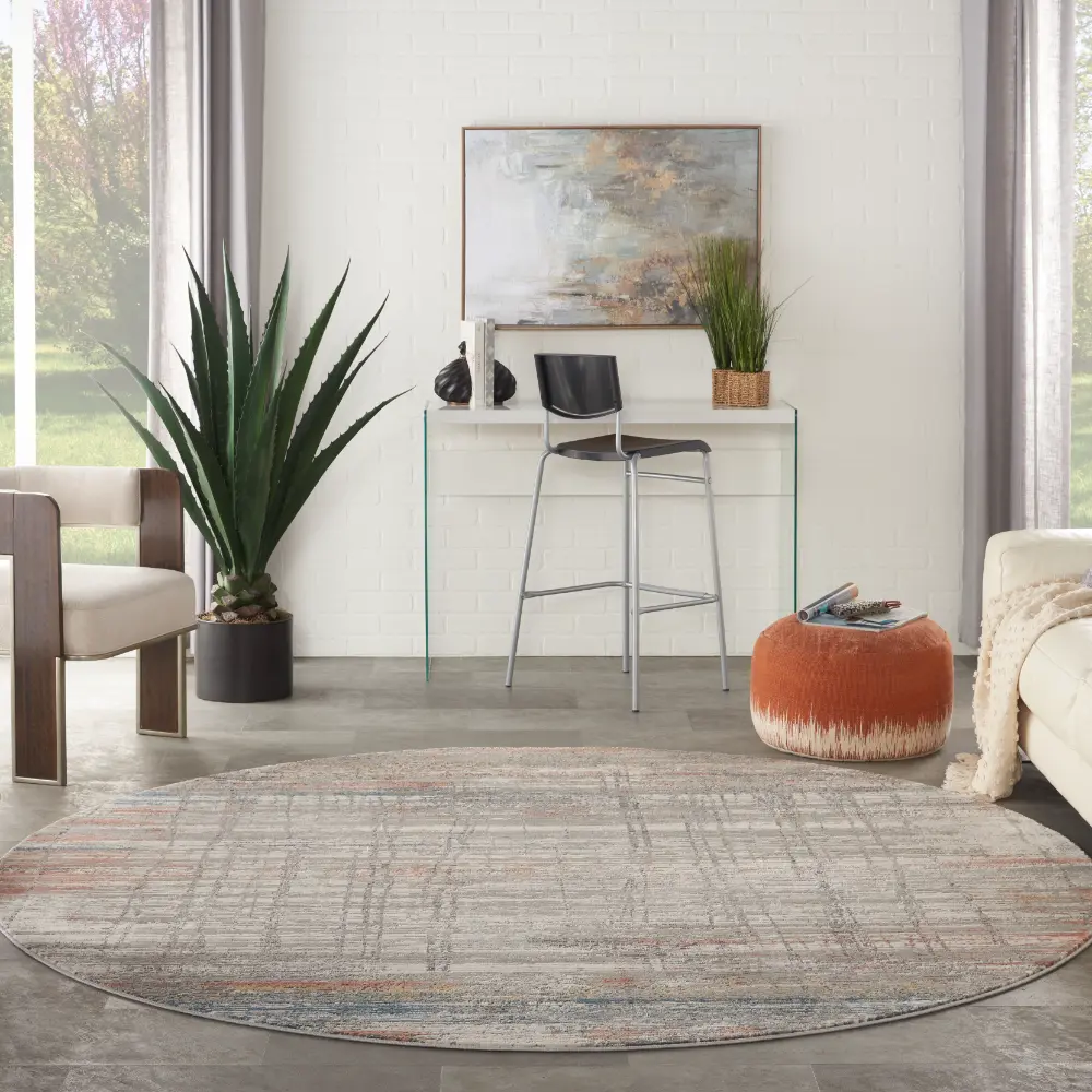 Rustic Textures RUS12 Grey Multi Rug - Image 9