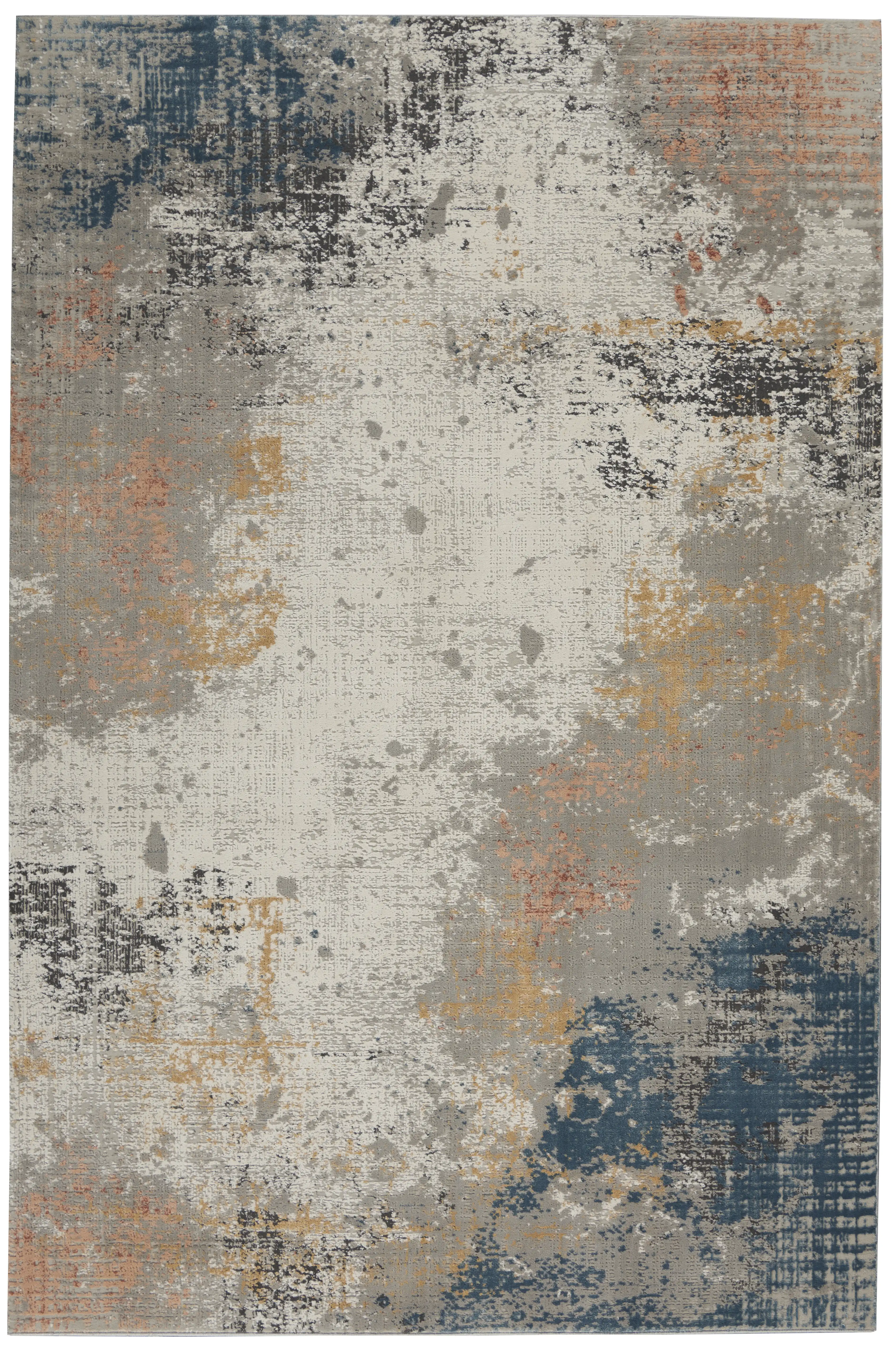Rustic Textures RUS13 Grey Blue Rug - Image 5