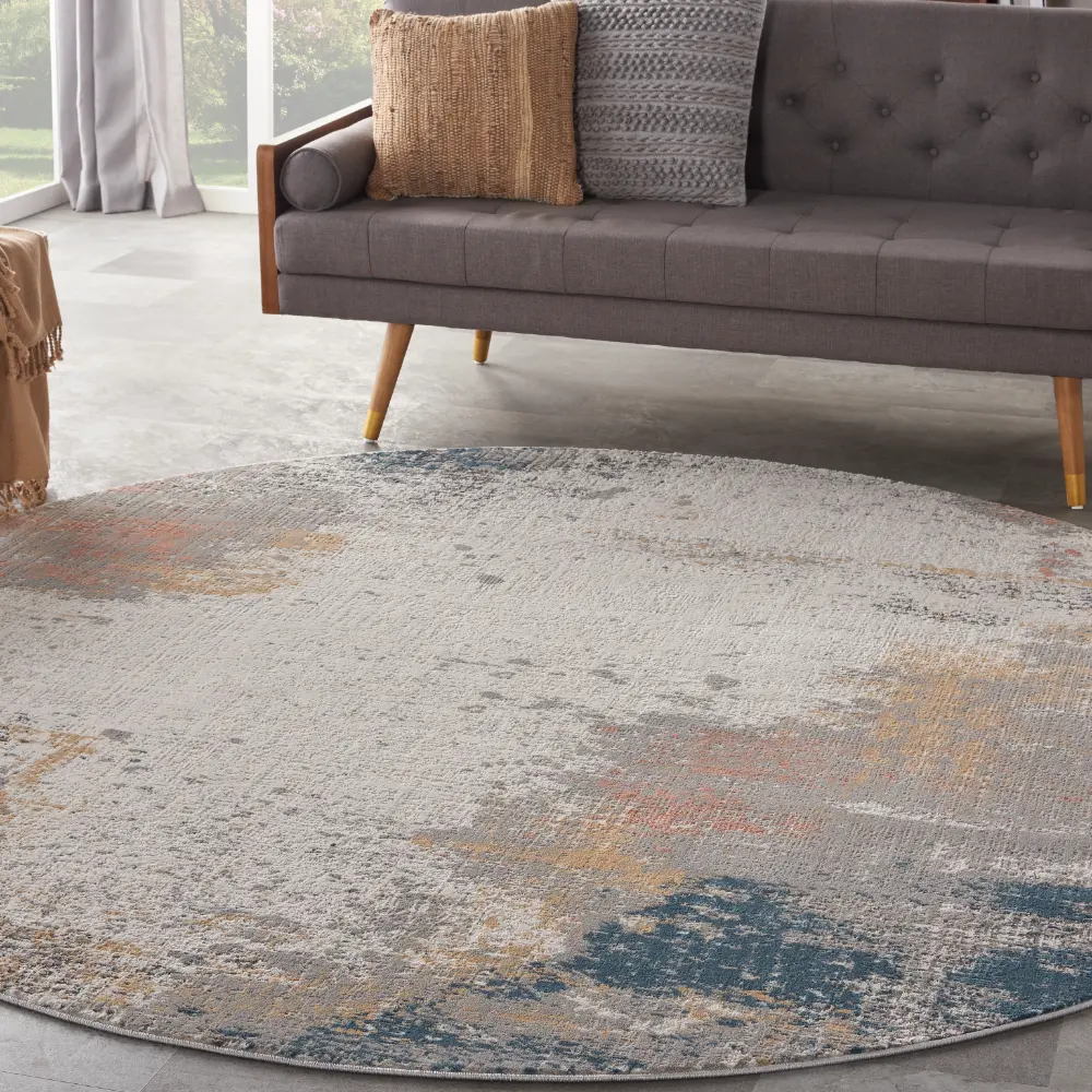 Rustic Textures RUS13 Grey Blue Rug - Image 8