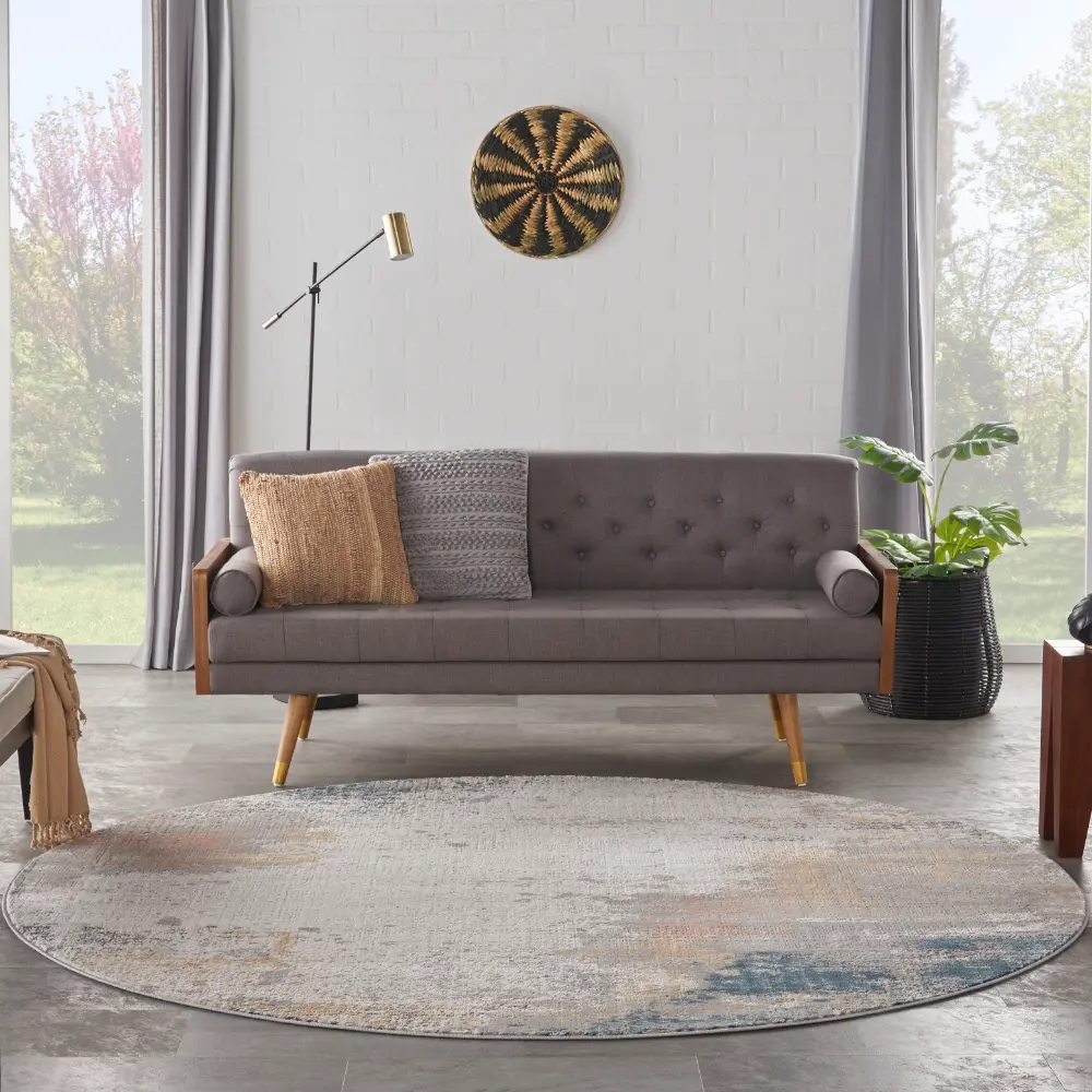 Rustic Textures RUS13 Grey Blue Rug - Image 9