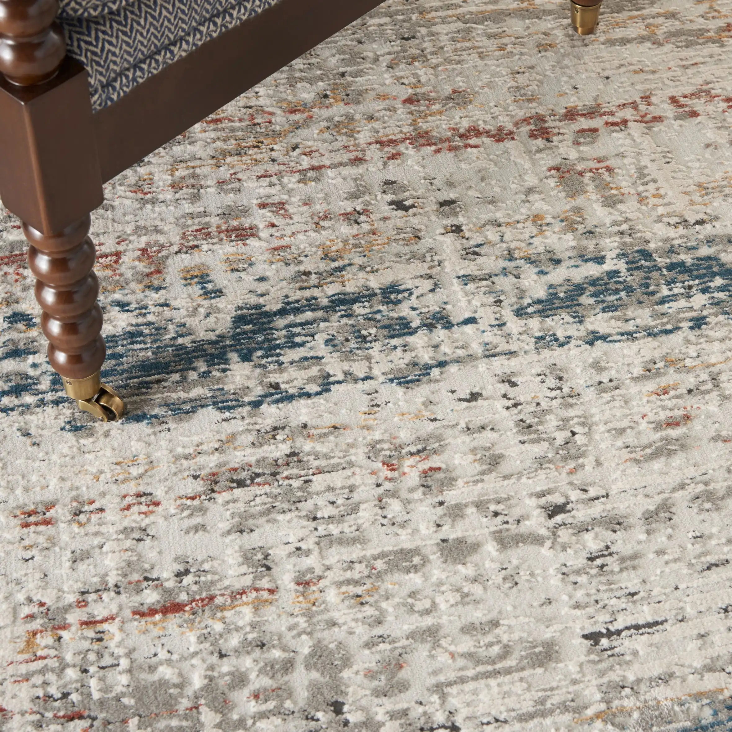 Rustic Textures RUS14 Light Grey Multi Rug - Image 3