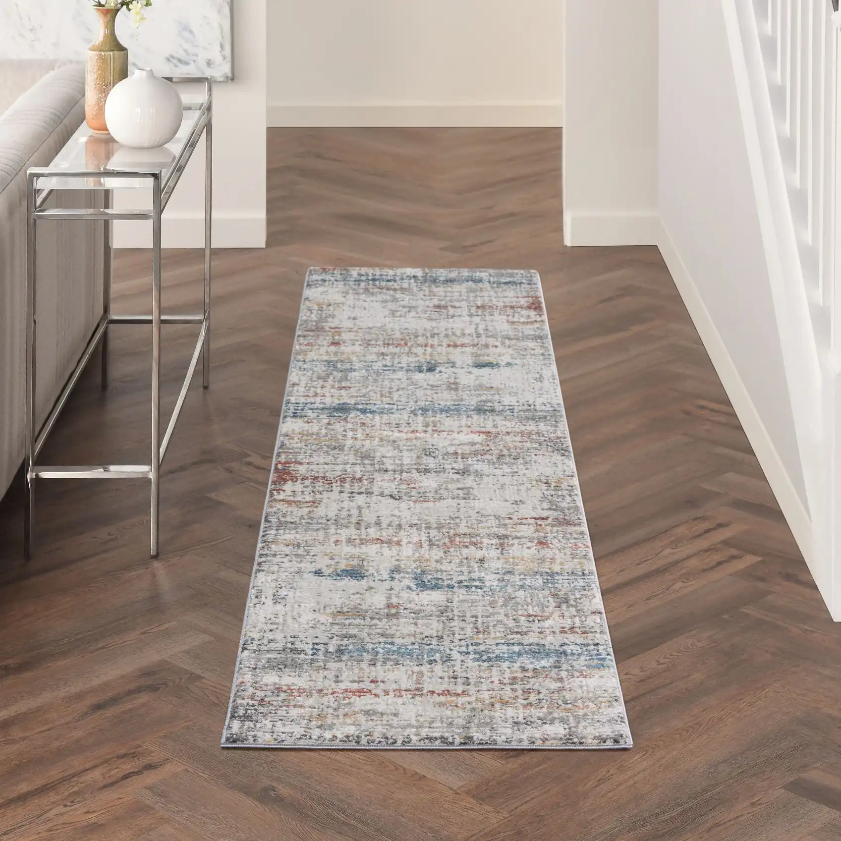 Rustic Textures RUS14 Light Grey Multi Rug - Image 4