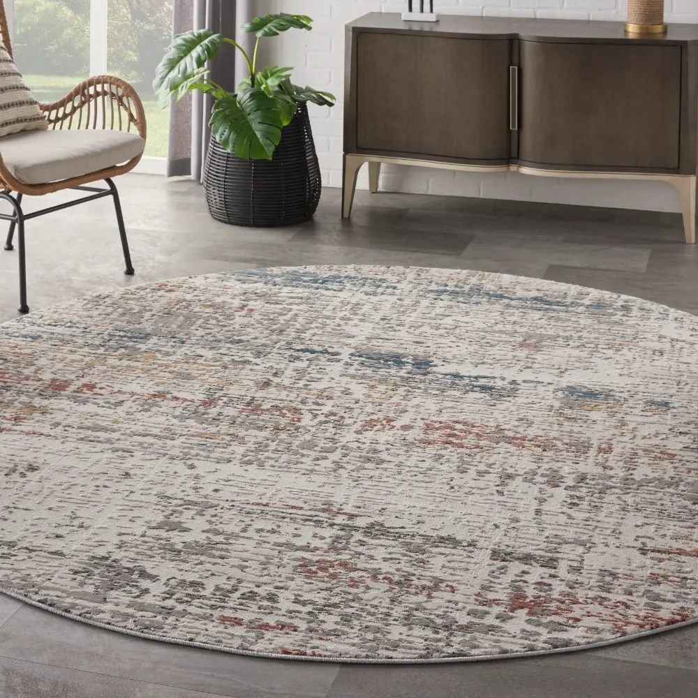 Rustic Textures RUS14 Light Grey Multi Rug - Image 8