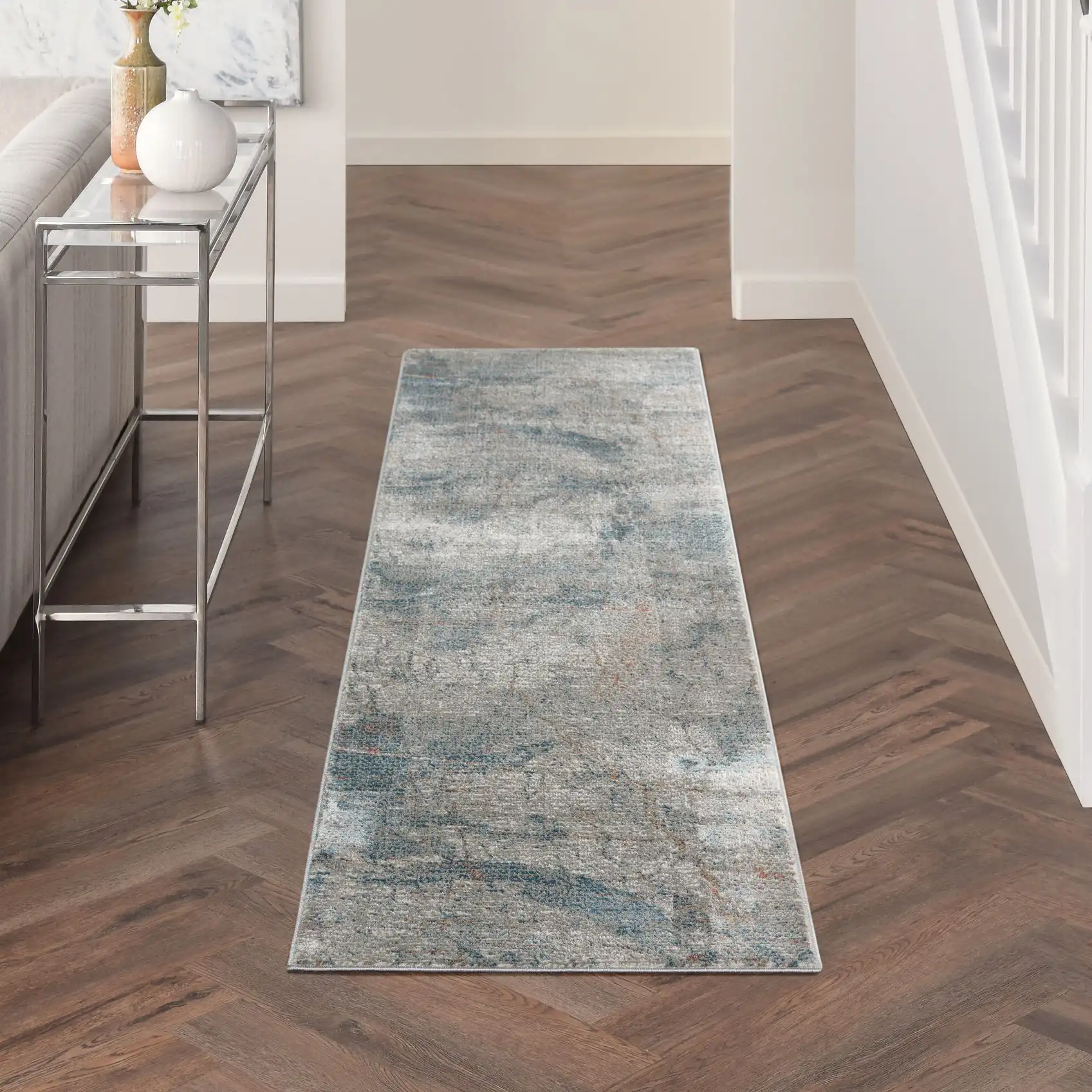 Rustic Textures RUS15 Light Grey Blue Rug - Image 4