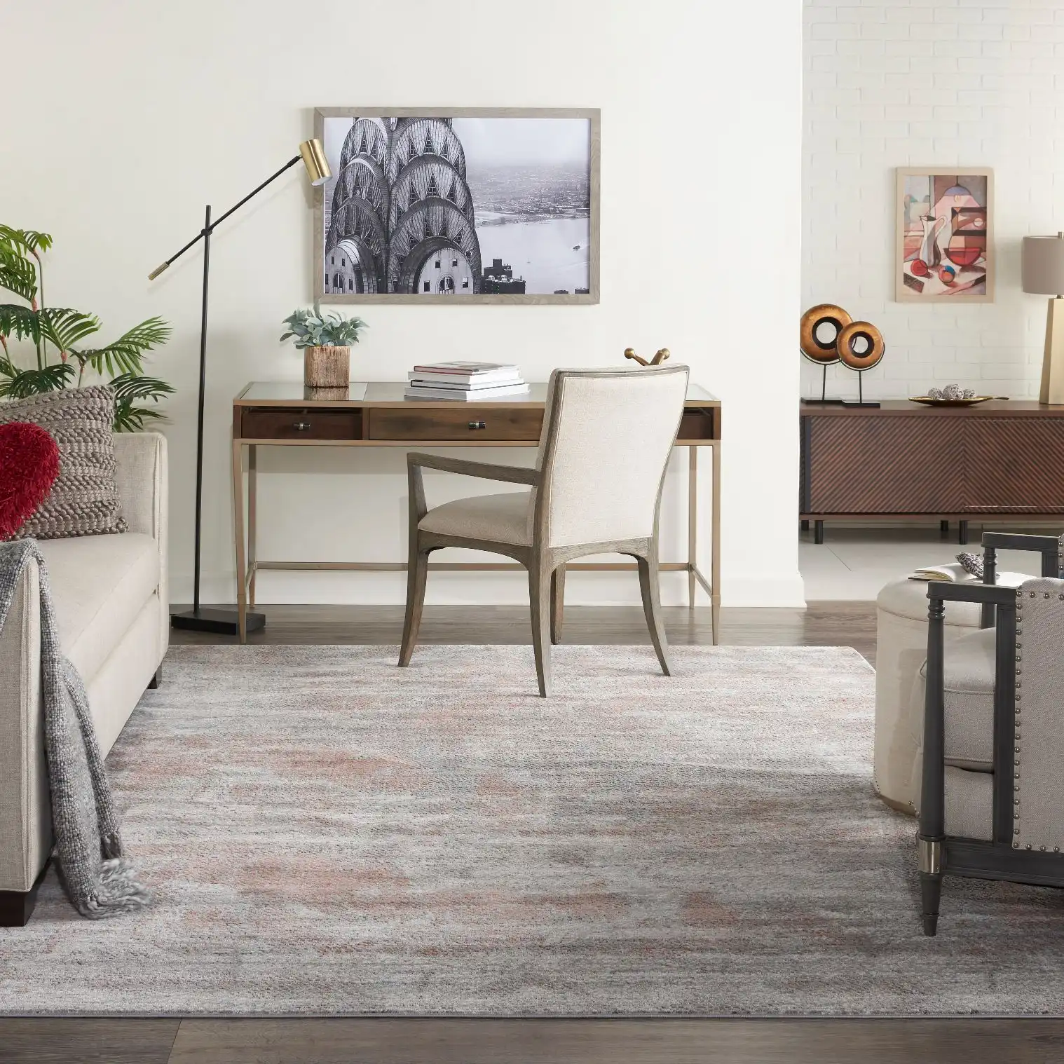 Rustic Textures RUS15 Light Grey Rust Rug
