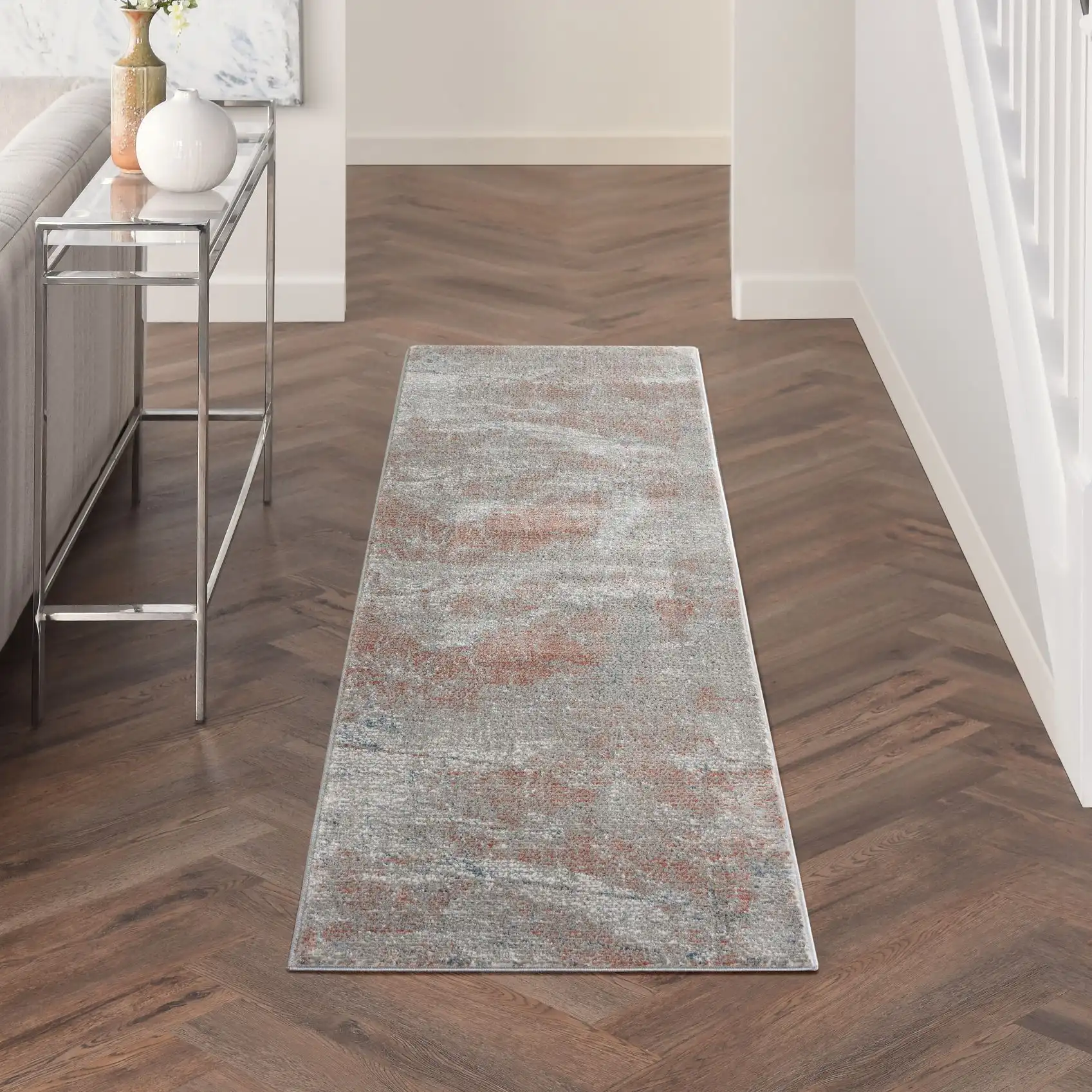 Rustic Textures RUS15 Light Grey Rust Rug - Image 4