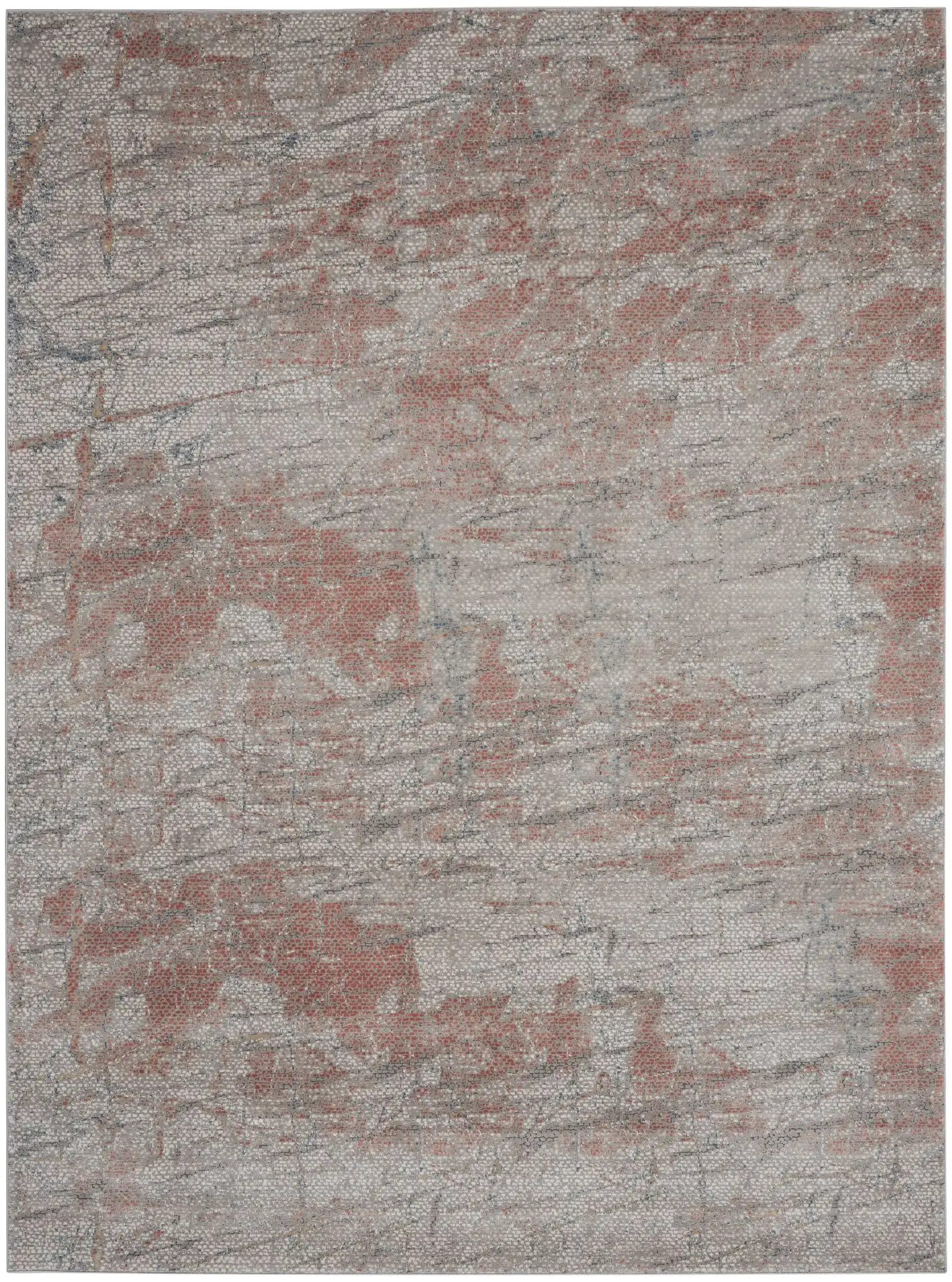 Rustic Textures RUS15 Light Grey Rust Rug - Image 5