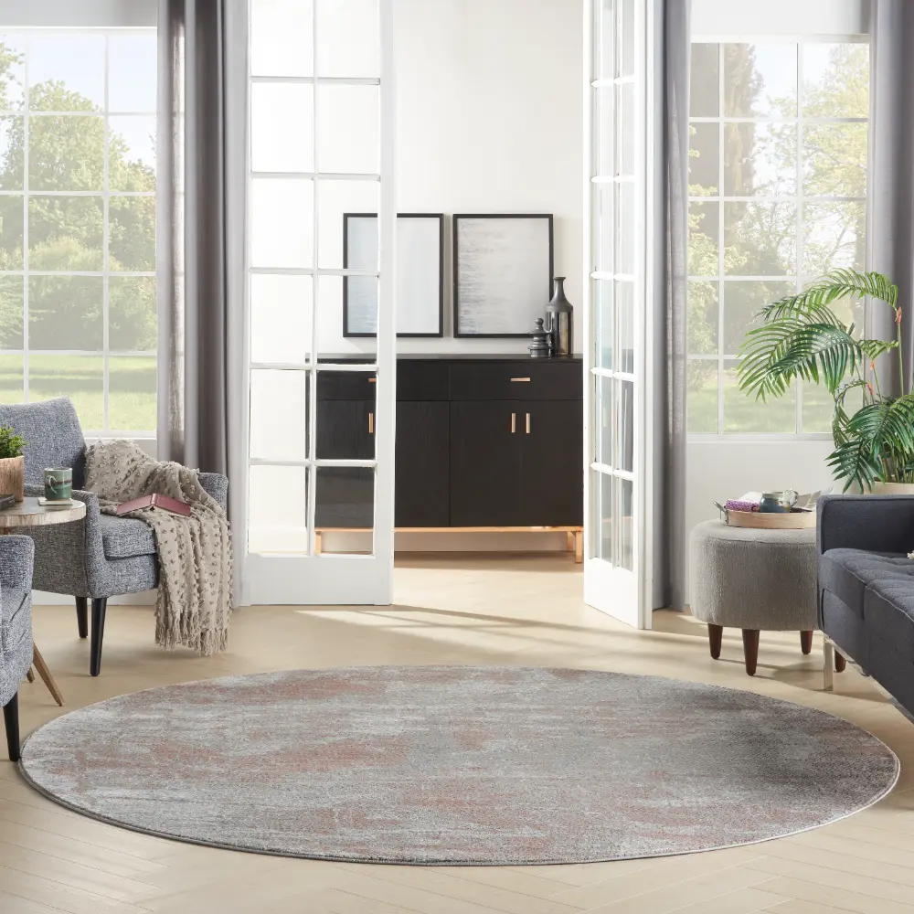 Rustic Textures RUS15 Light Grey Rust Rug - Image 9