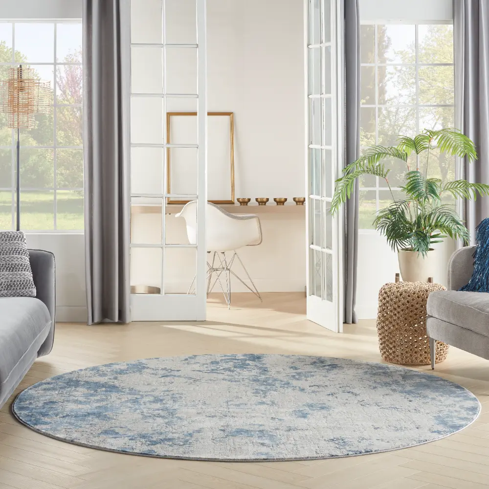 Rustic Textures RUS16 Grey Blue Rug - Image 11