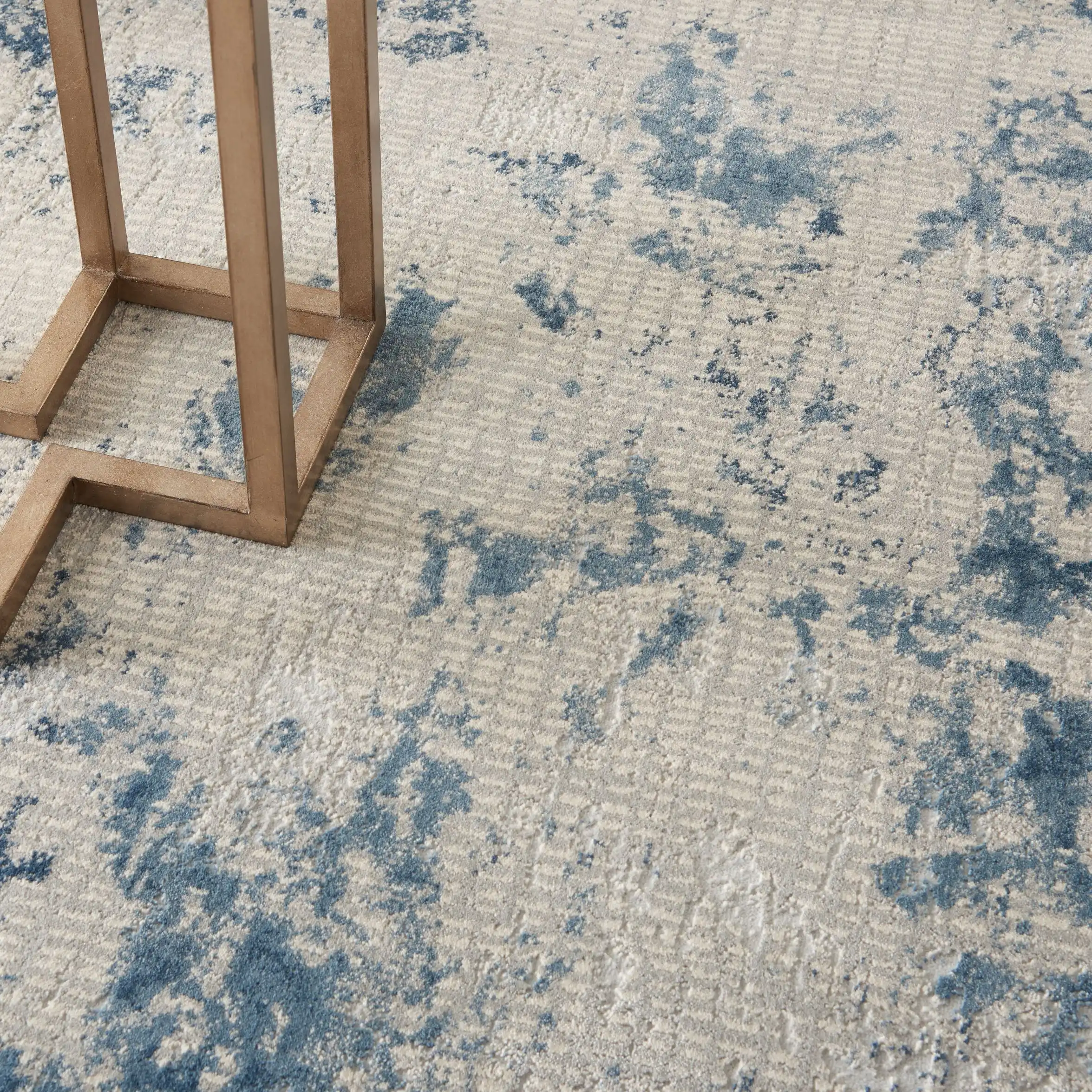 Rustic Textures RUS16 Grey Blue Rug - Image 2