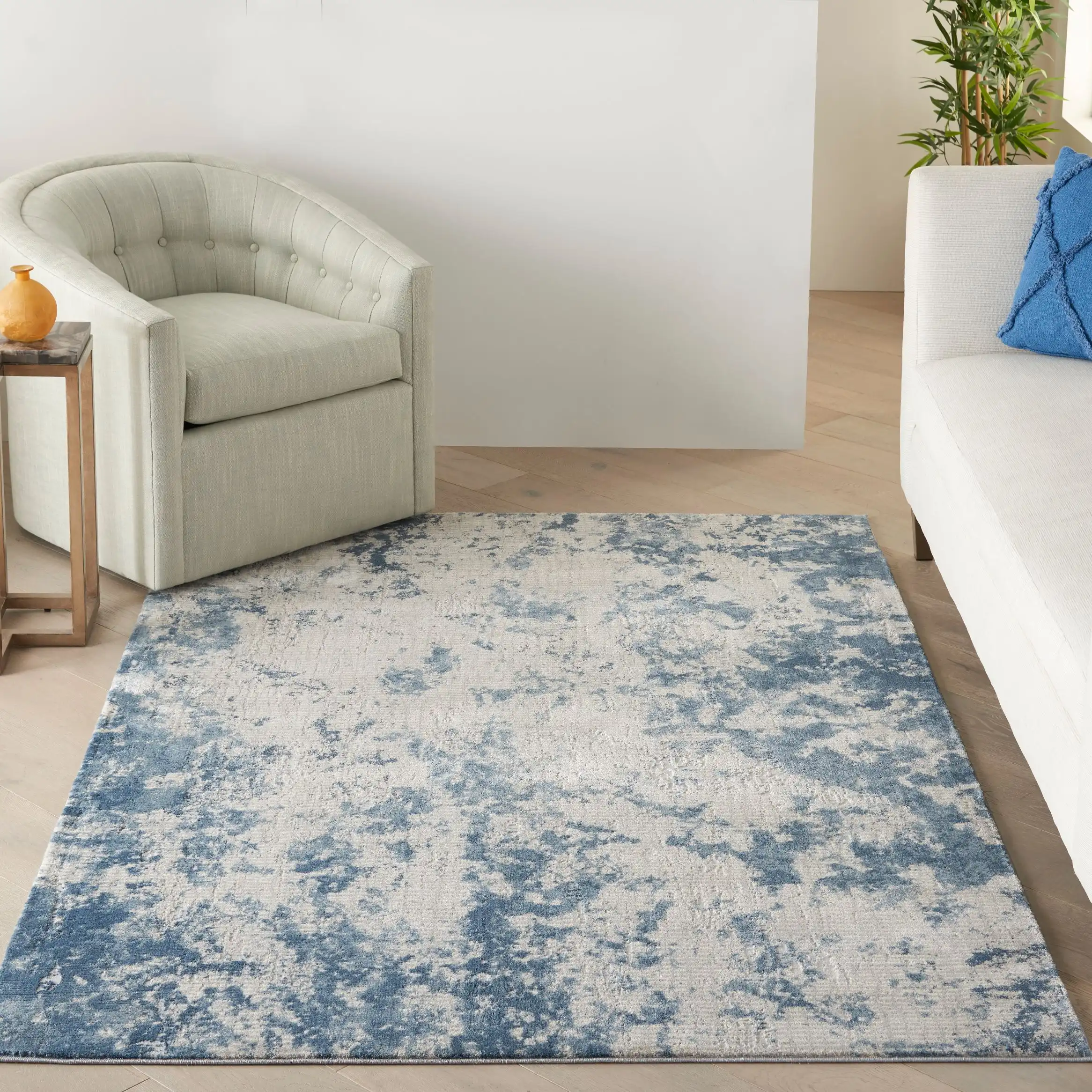 Rustic Textures RUS16 Grey Blue Rug - Image 4
